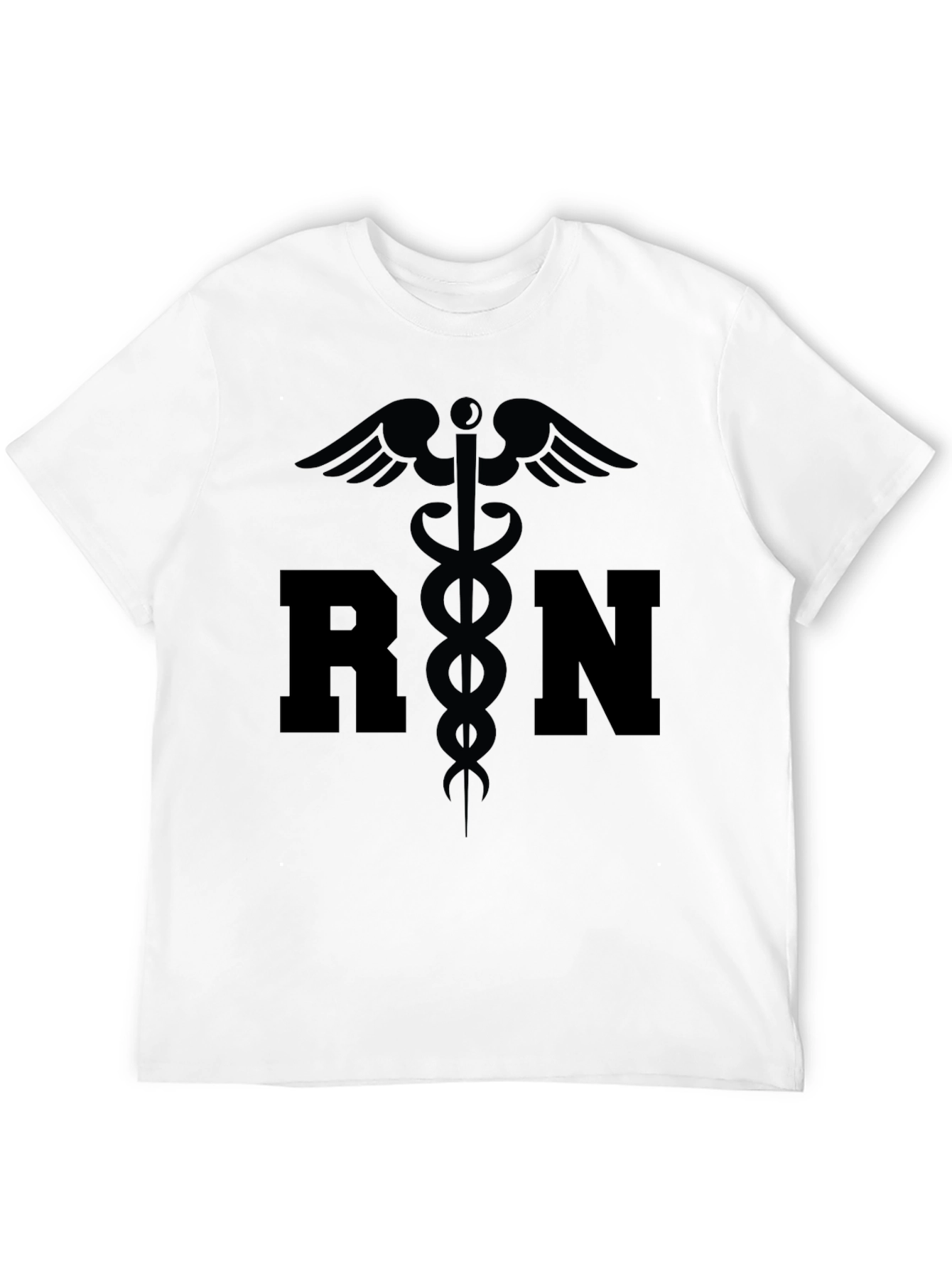 RN Caduceus Symbol Black Graphic T-Shirt