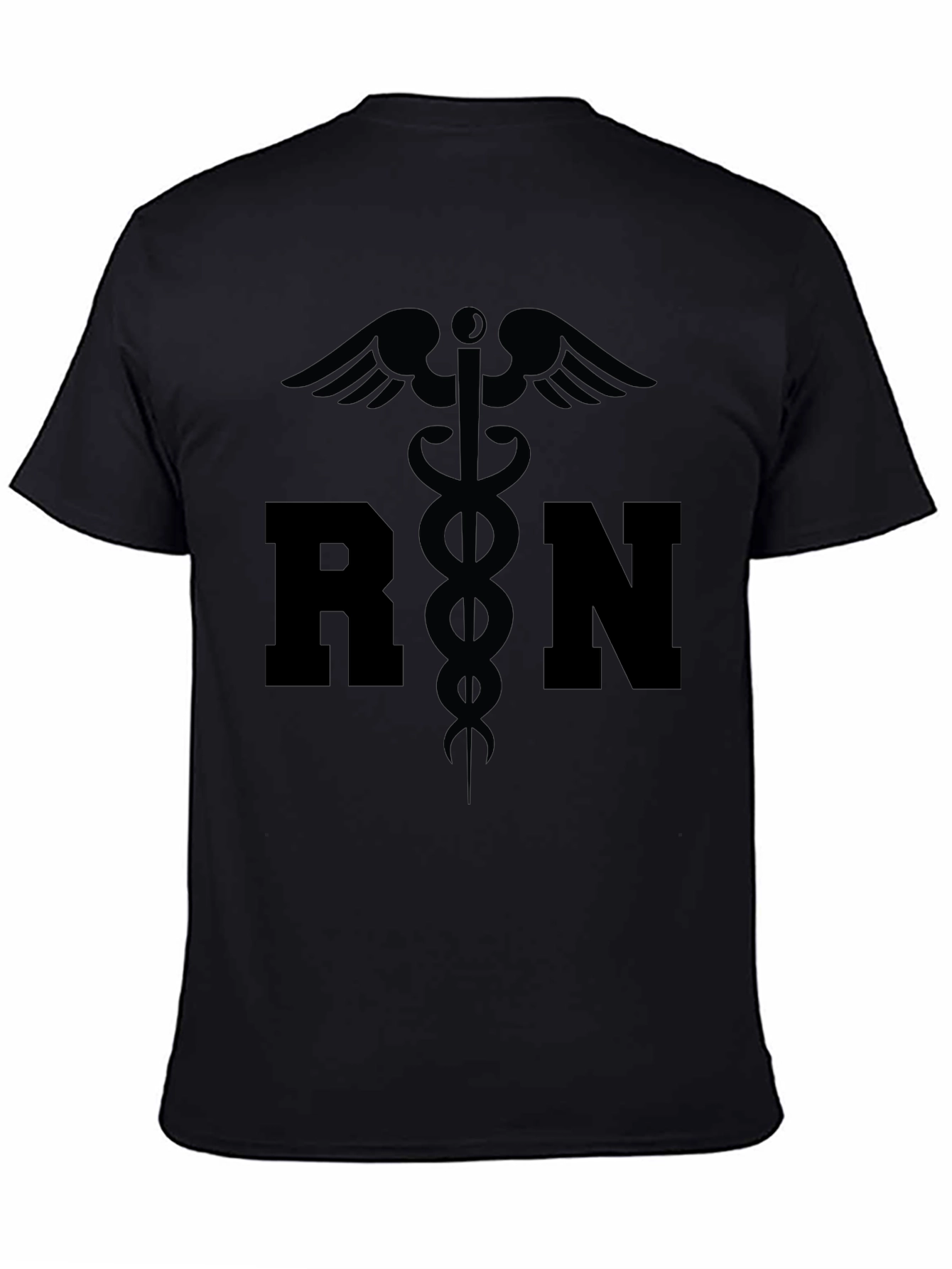 RN Caduceus Symbol Black Graphic T-Shirt