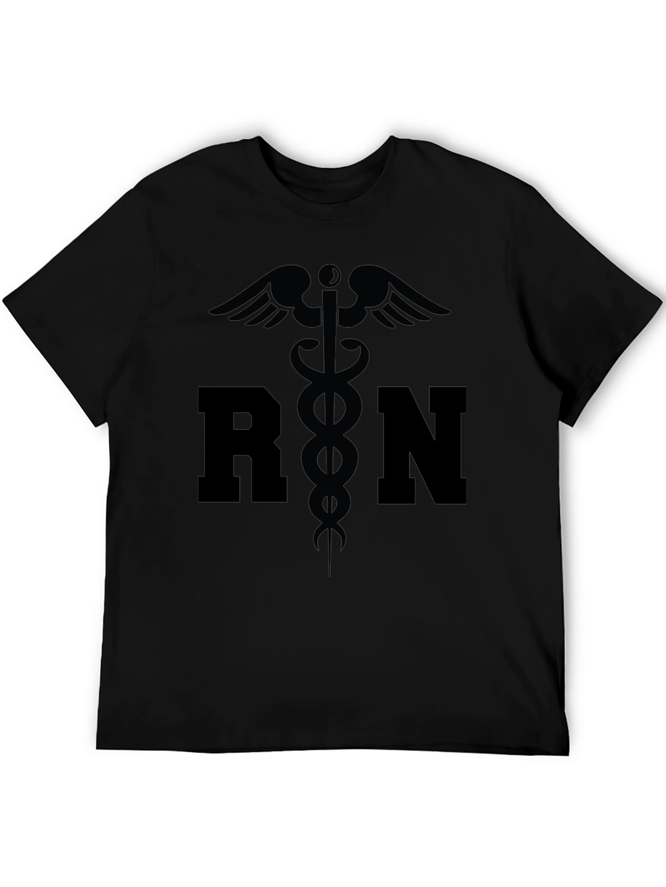 RN Caduceus Symbol Black Graphic T-Shirt