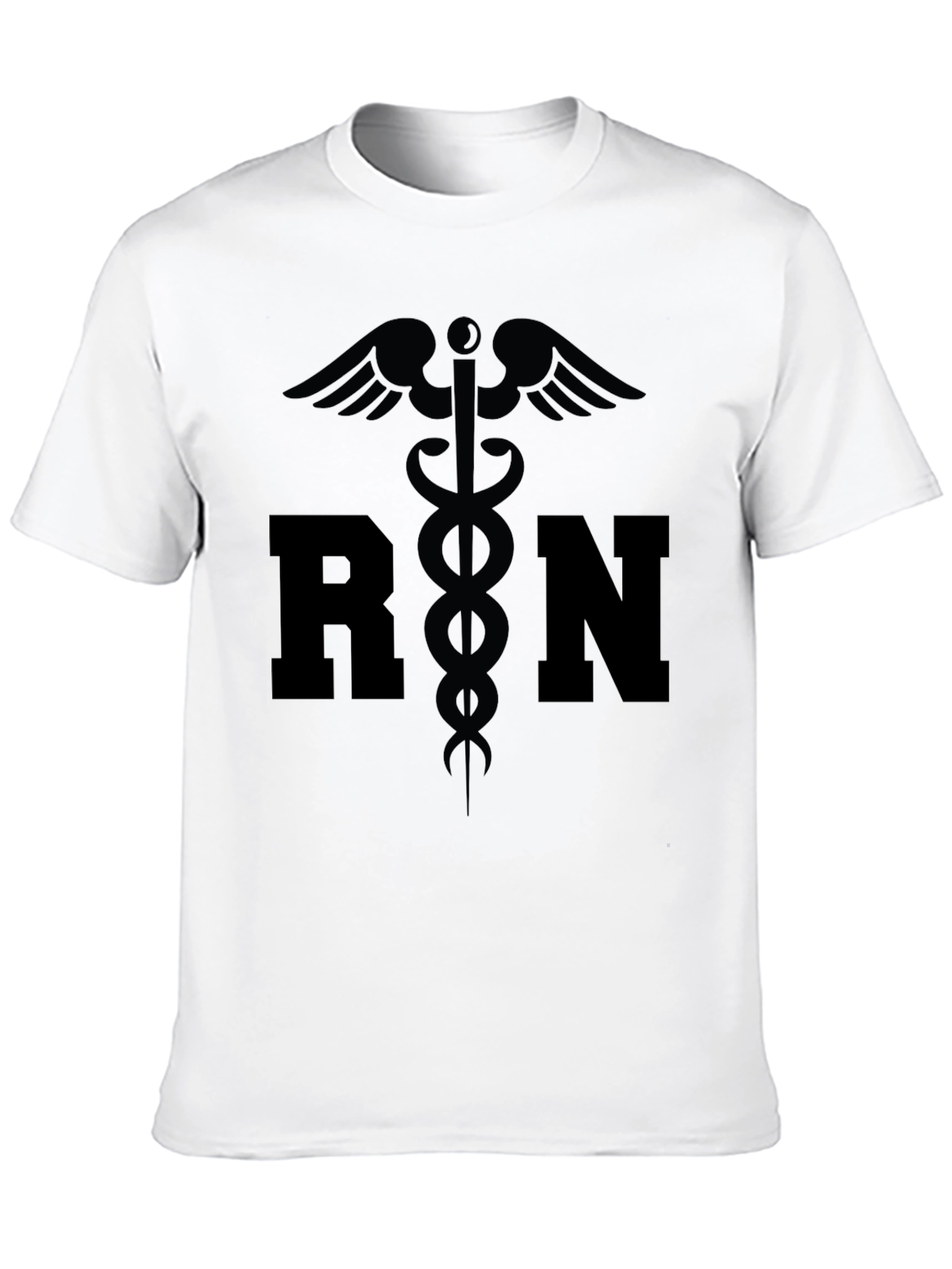 RN Caduceus Symbol Black Graphic T-Shirt
