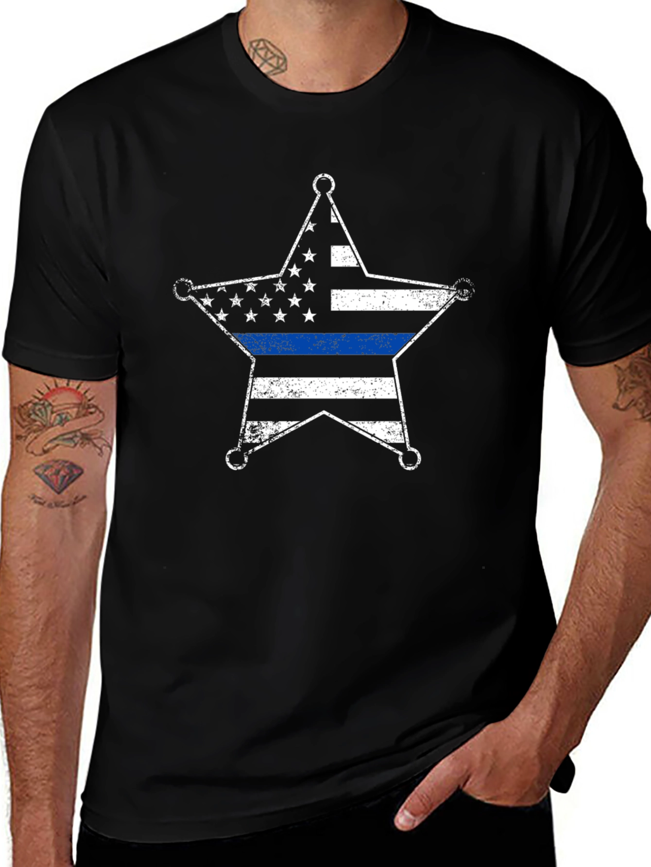 Thin Blue Line Sheriff Star T-Shirt