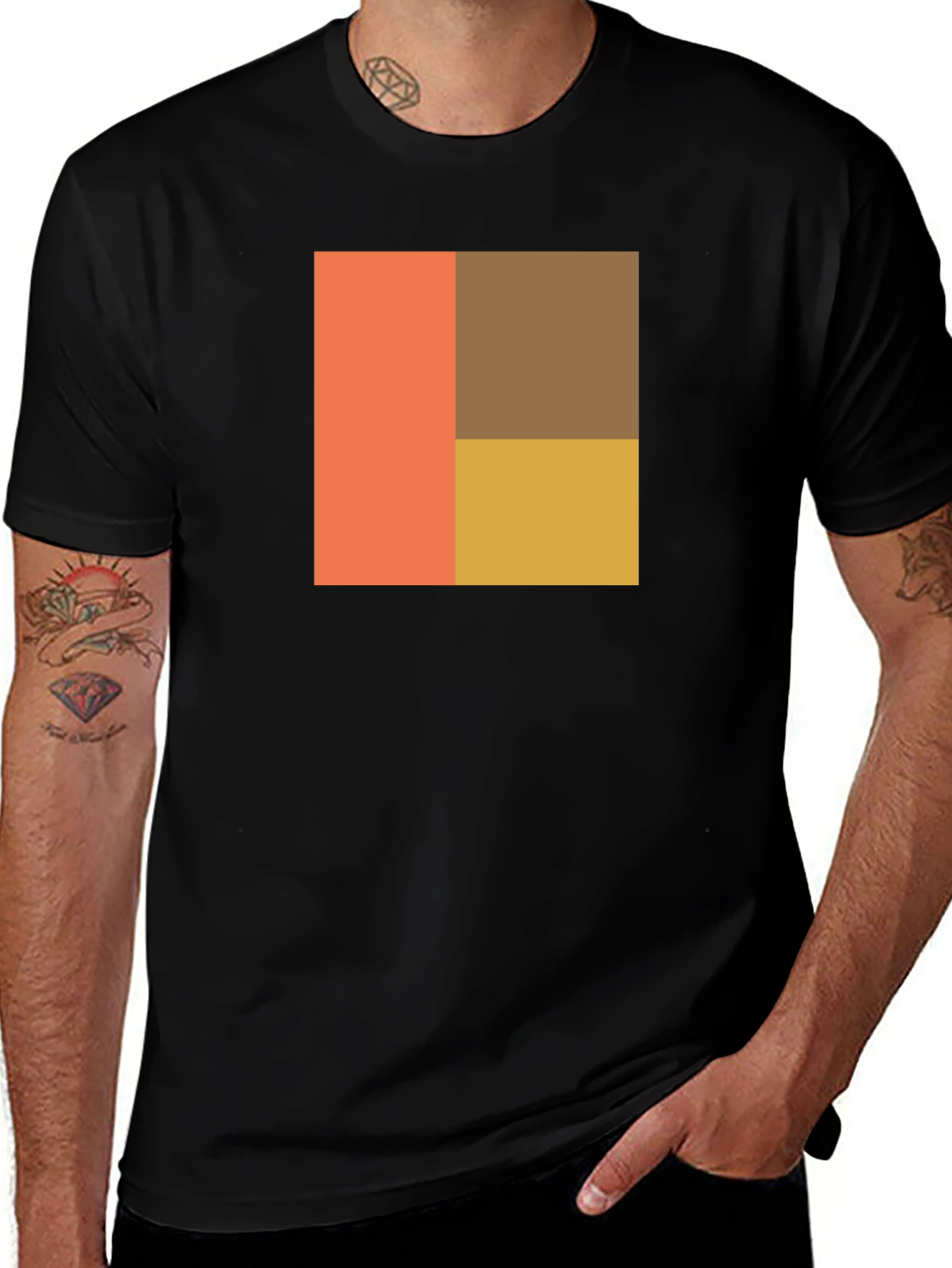 Modern Block Graphic Tee - Stylish Casual Wear