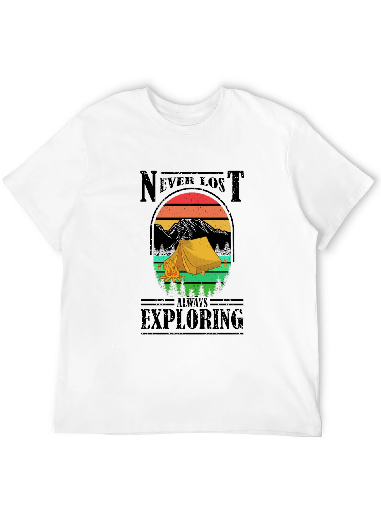 Never Lost Always Exploring Camping Graphic Tee