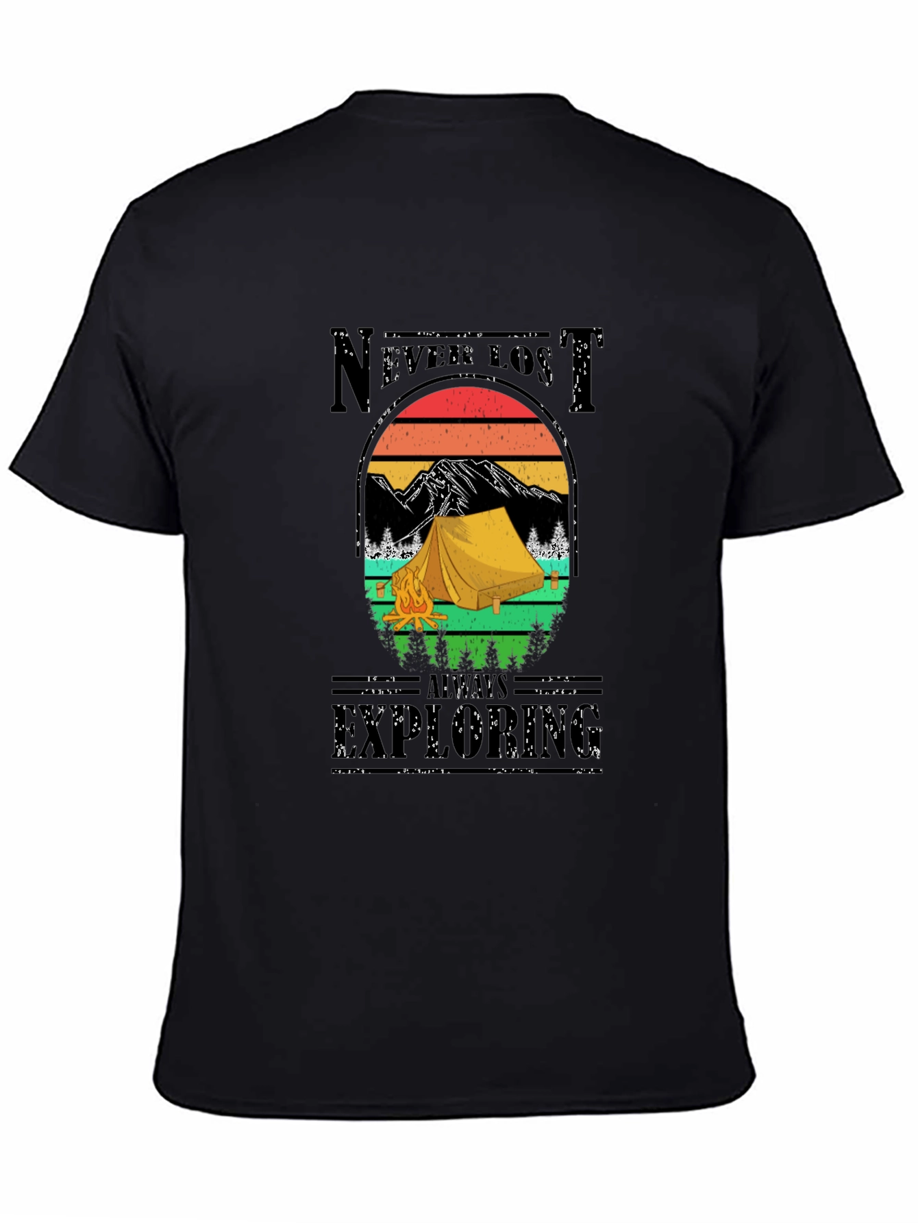 Never Lost Always Exploring Camping Graphic Tee