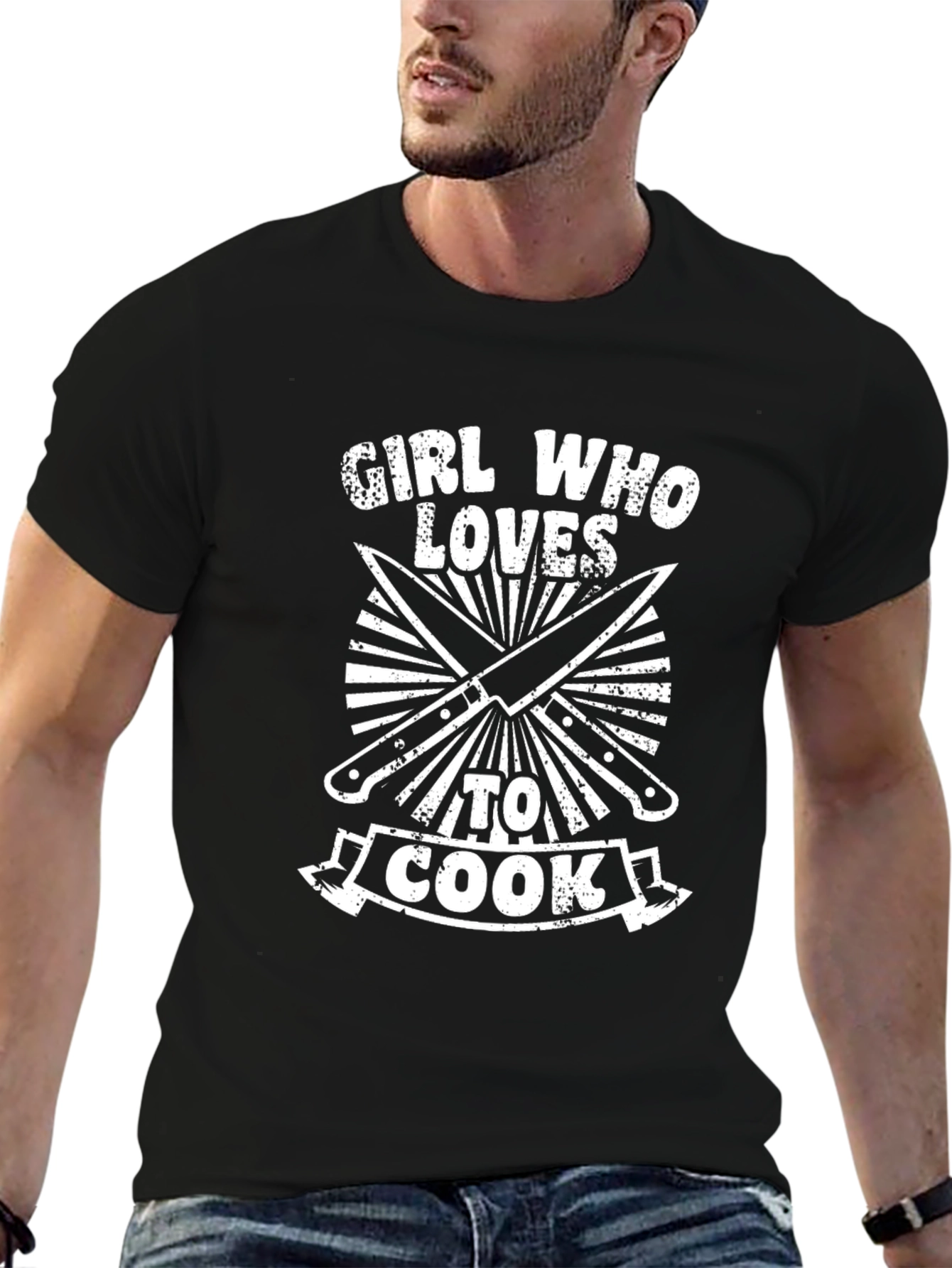 Girl Who Loves to Cook Black T-Shirt