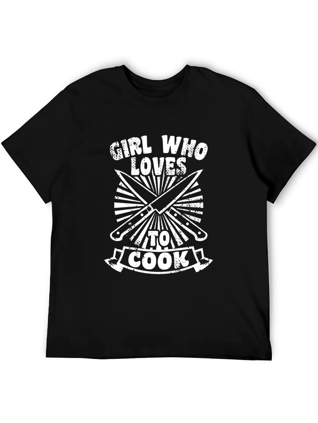 Girl Who Loves to Cook Black T-Shirt