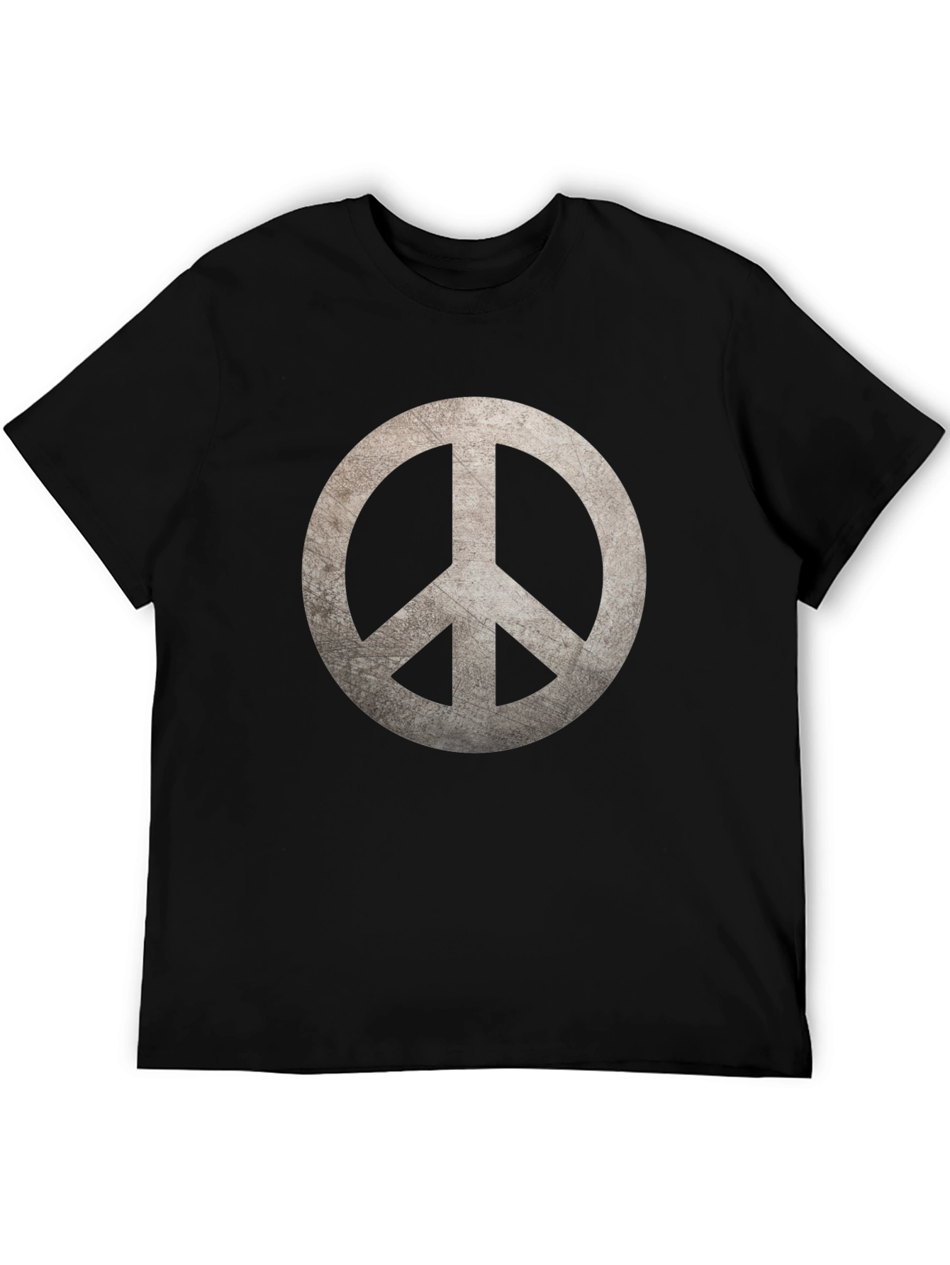 Peace Symbol Graphic Print Black T-Shirt