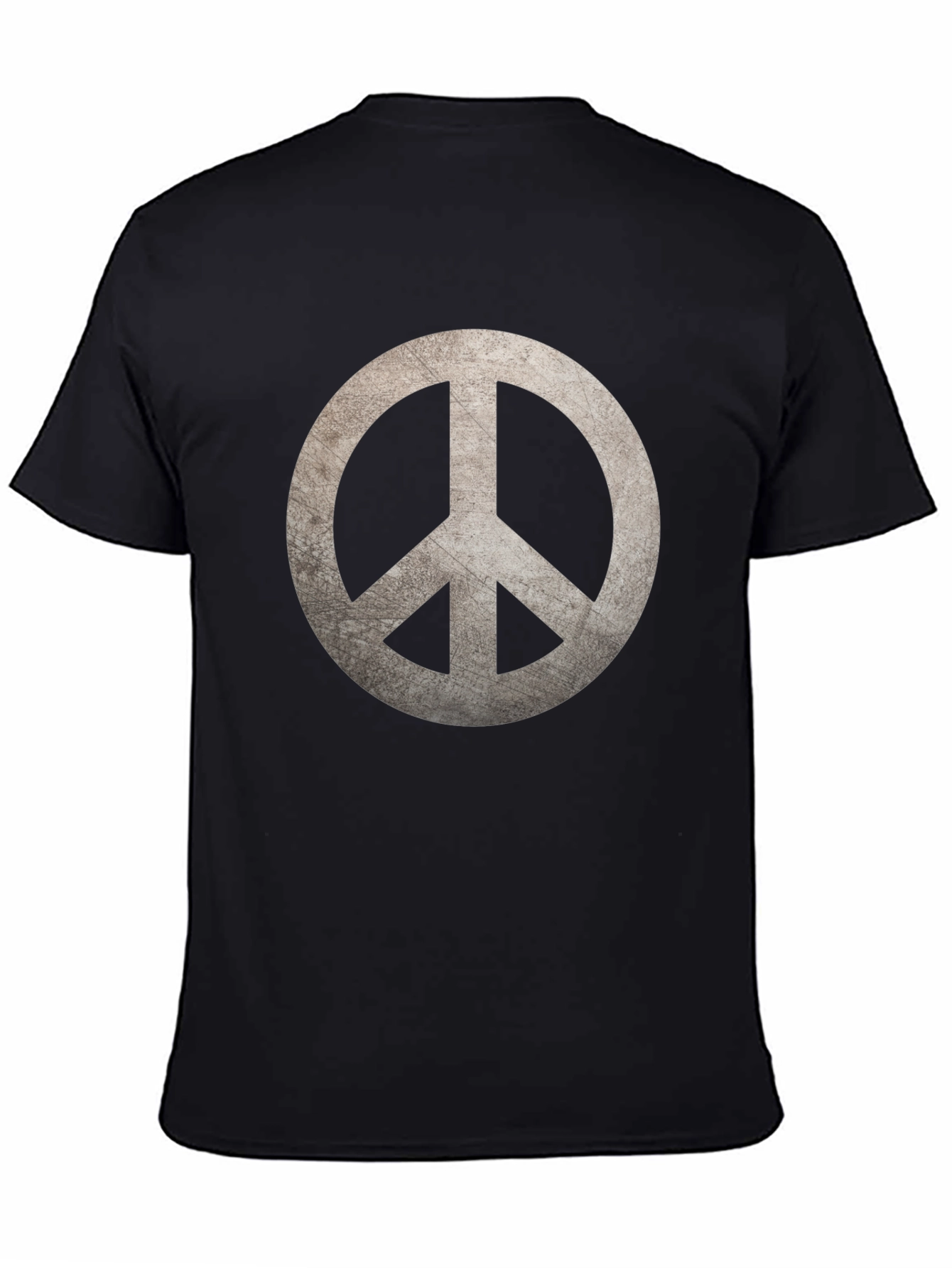 Peace Symbol Graphic Print Black T-Shirt