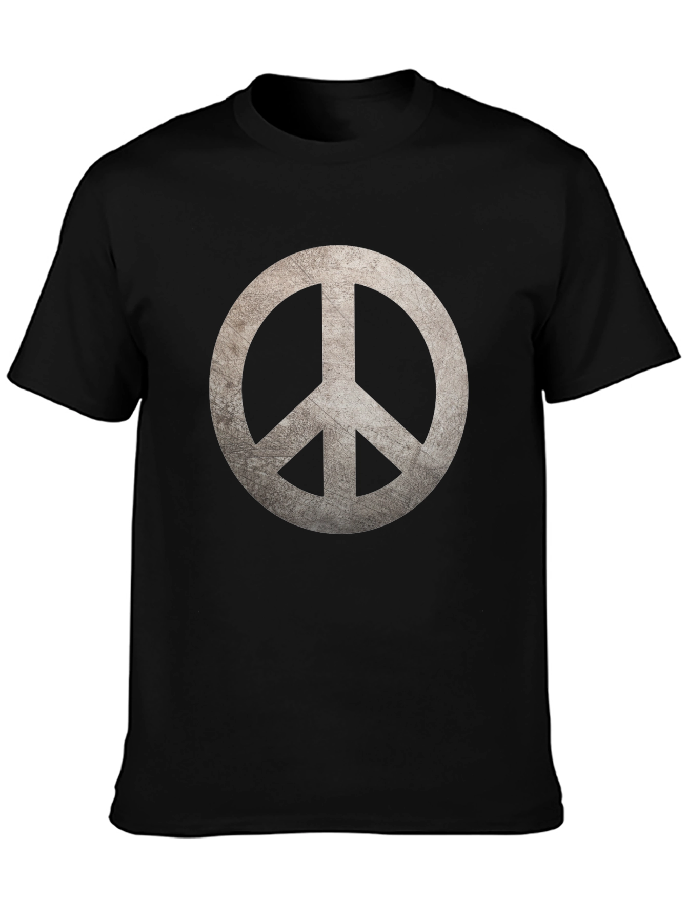 Peace Symbol Graphic Print Black T-Shirt