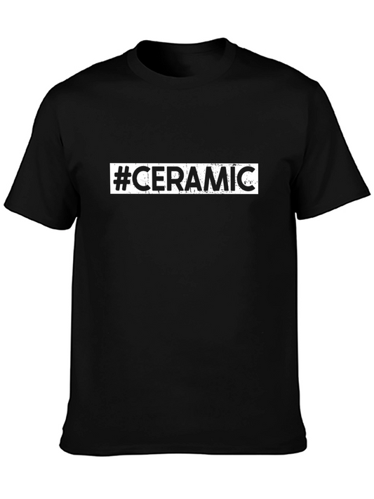 #CERAMIC Black Graphic Tee - Stylish Casual Wear