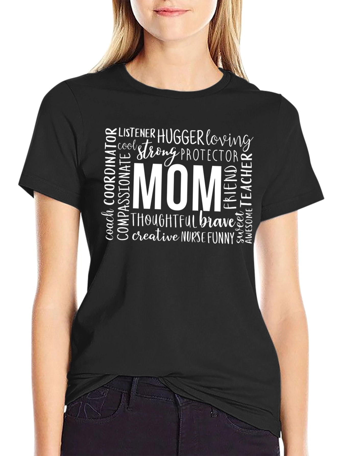 Mom Word Art Graphic T-Shirt