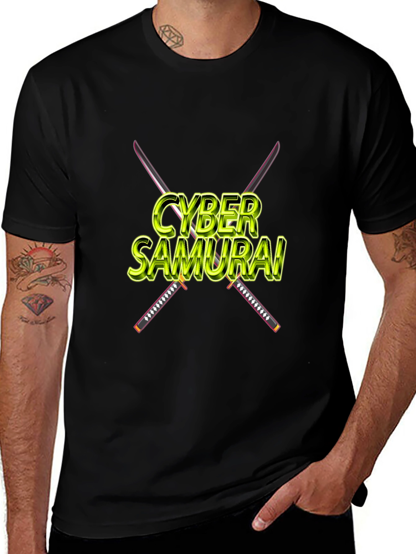 Cyber Samurai Black T-Shirt