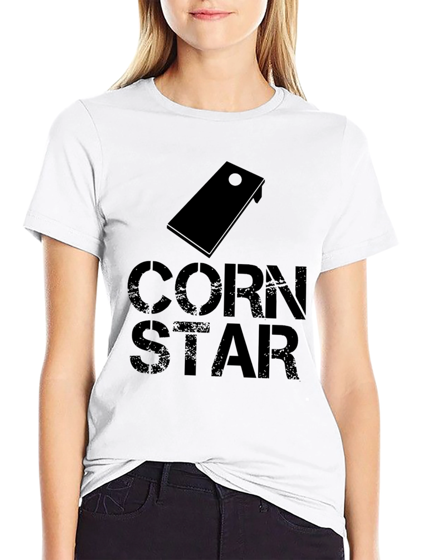 Cornhole Star Graphic Tee - Black