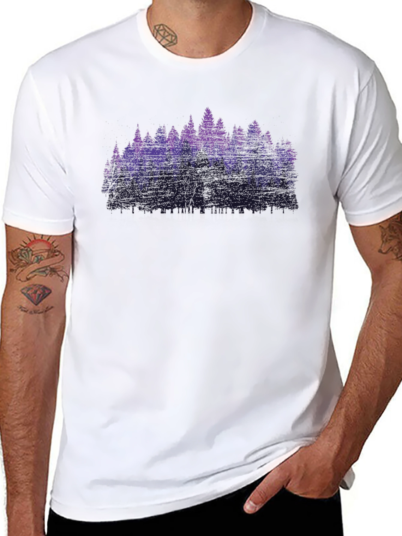 Starry Night Forest Graphic Tee