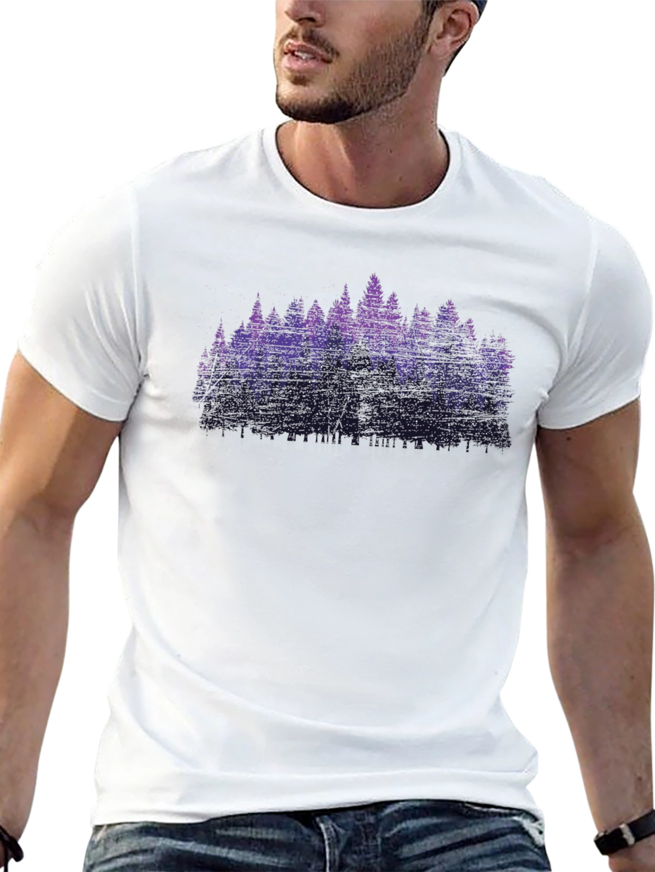 Starry Night Forest Graphic Tee