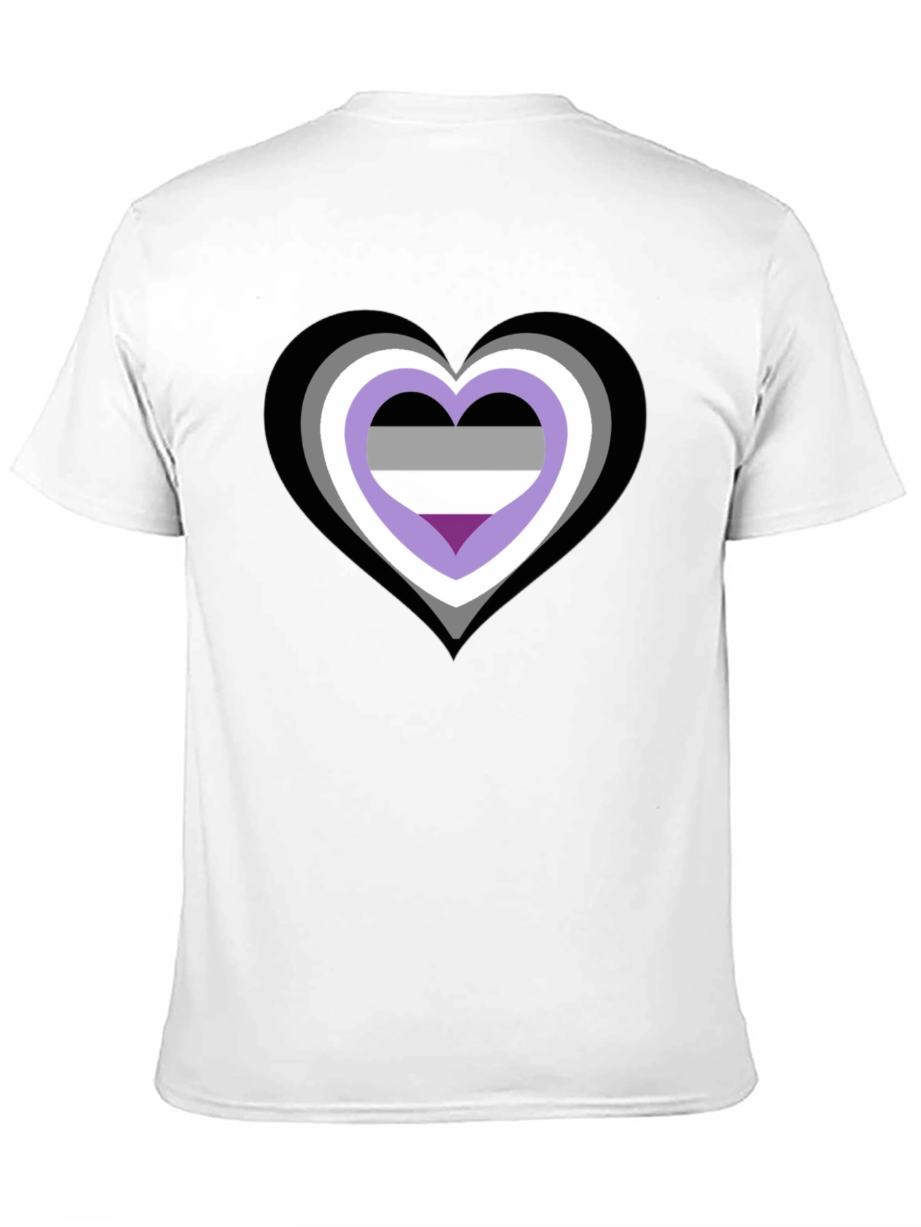 Asexual Pride Heart Graphic Tee - Black Cotton Blend
