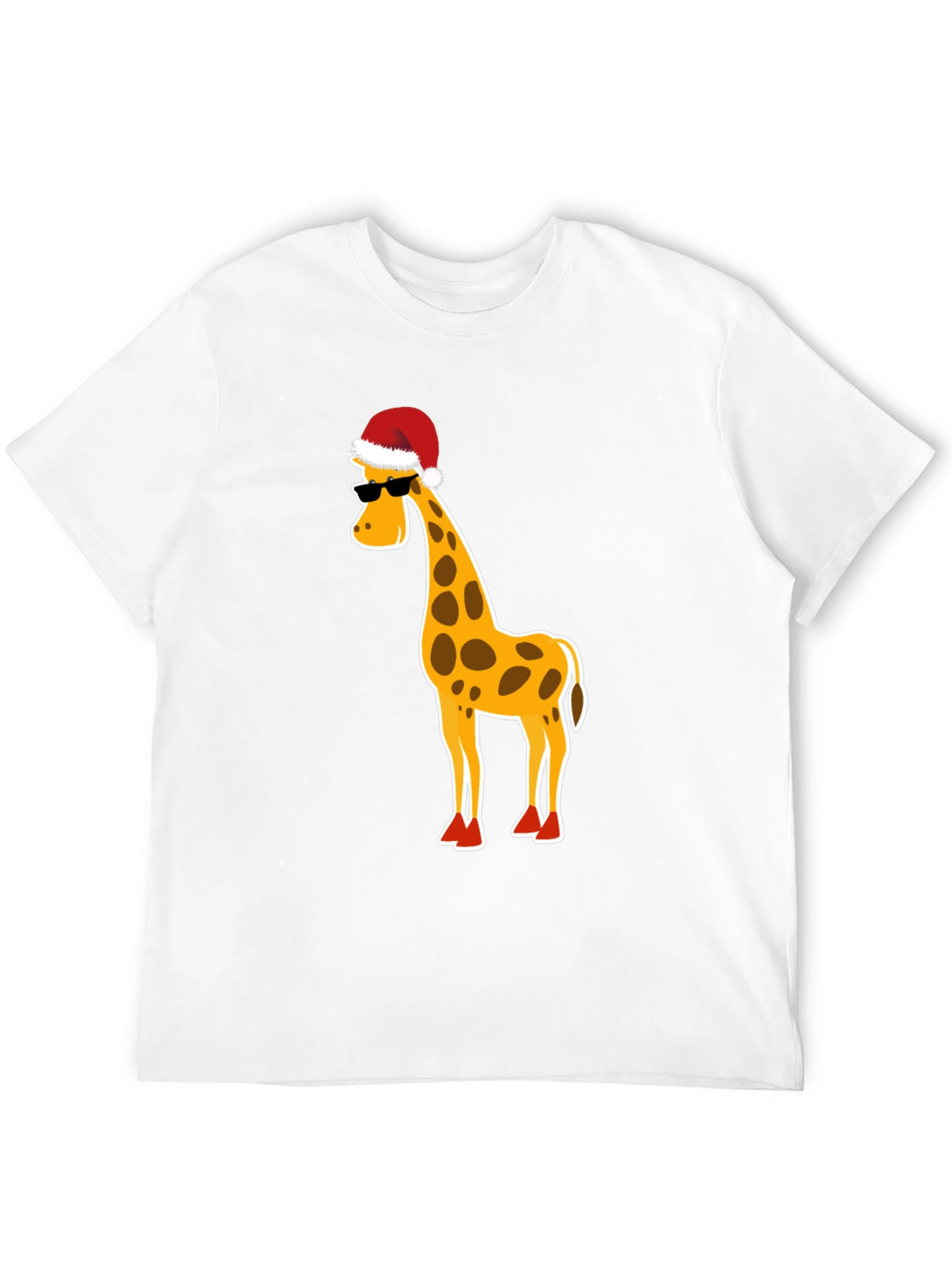 Festive Giraffe T-Shirt: Holiday Humor Apparel