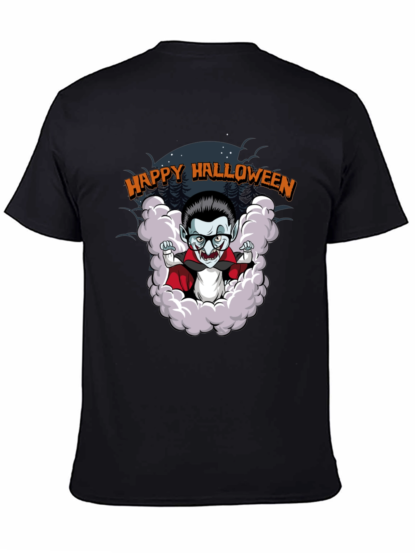 Happy Halloween Vampire Cartoon T-Shirt