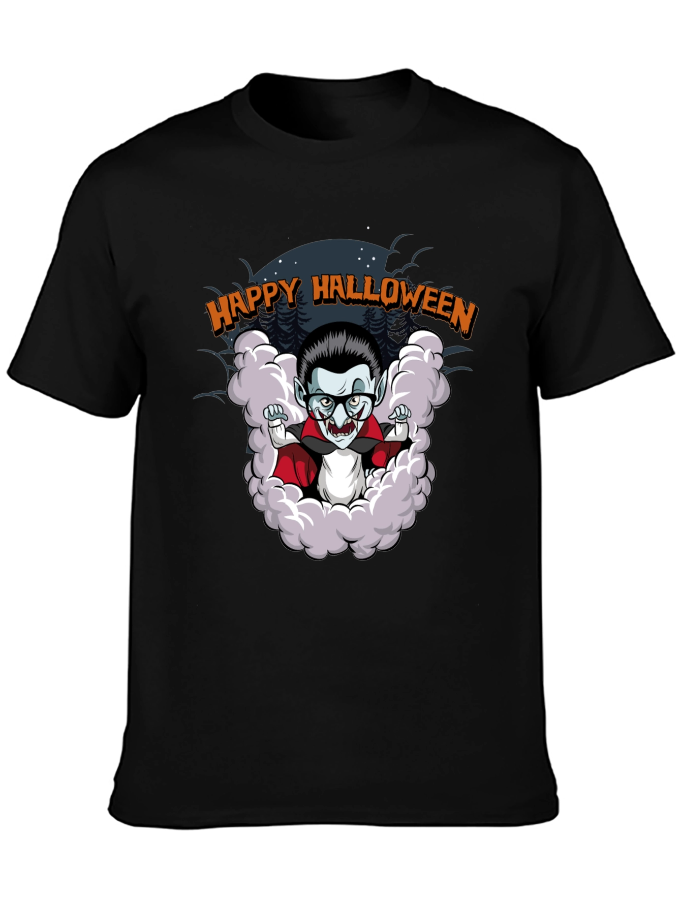 Happy Halloween Vampire Cartoon T-Shirt