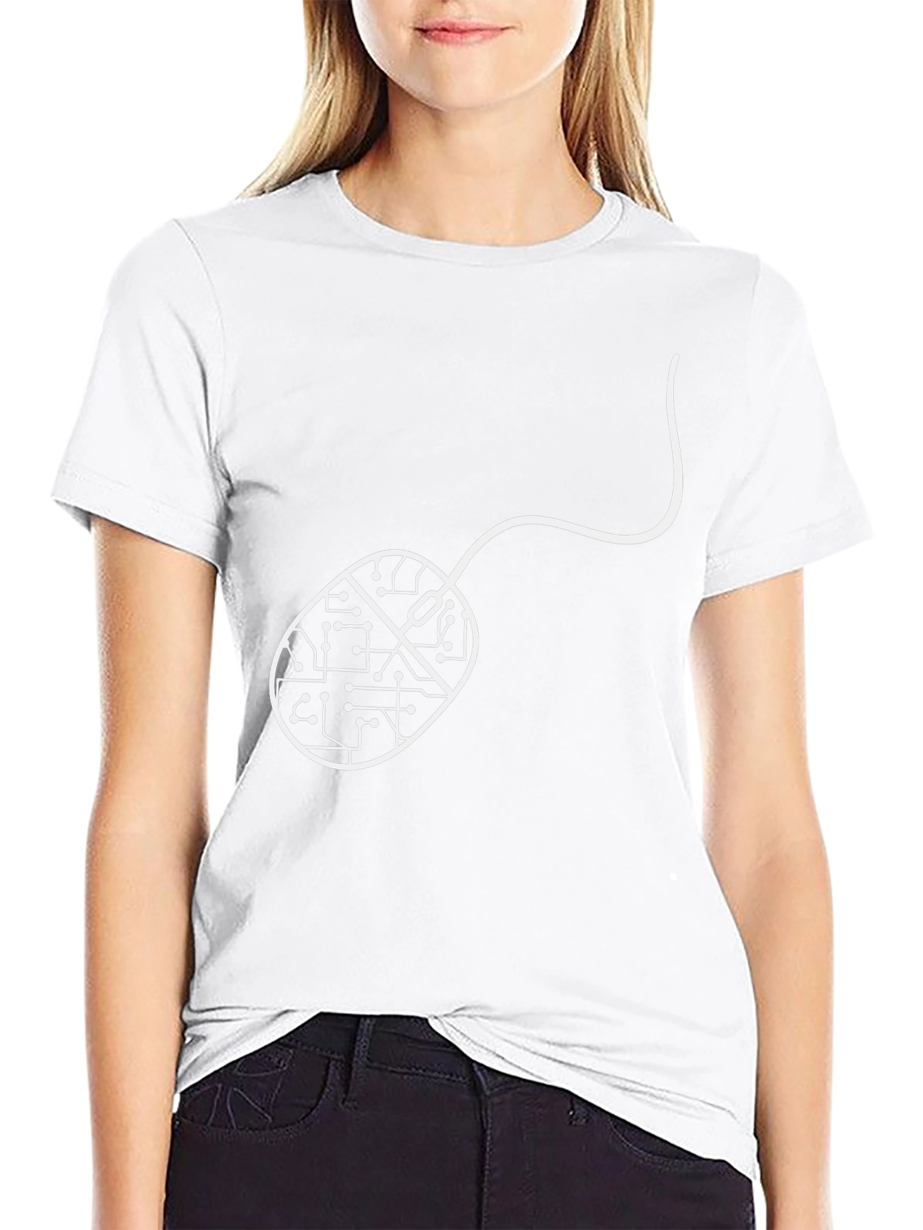 Circuit Board Mouse Tee - Black Cotton Geek Shirt