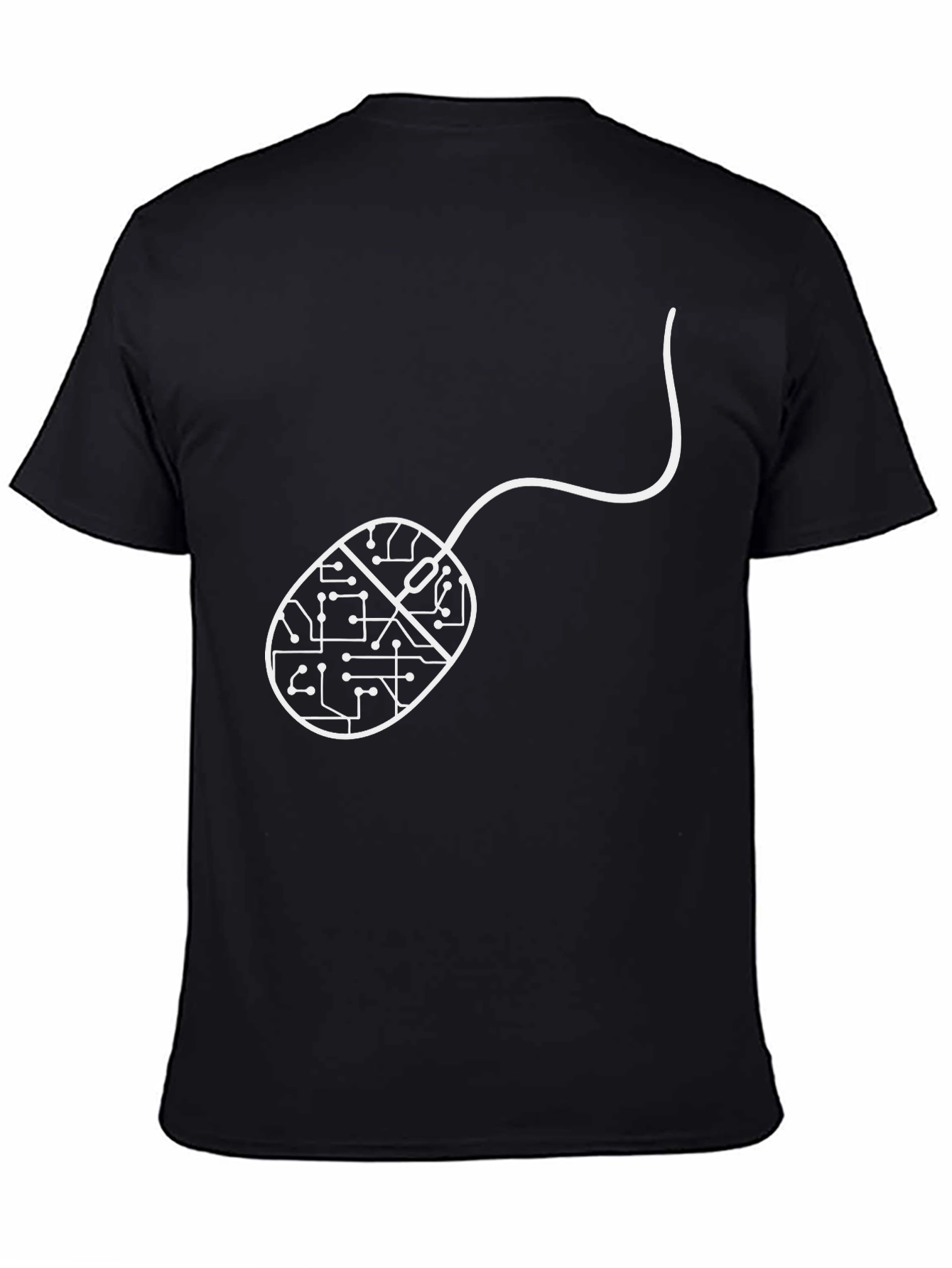 Circuit Board Mouse Tee - Black Cotton Geek Shirt