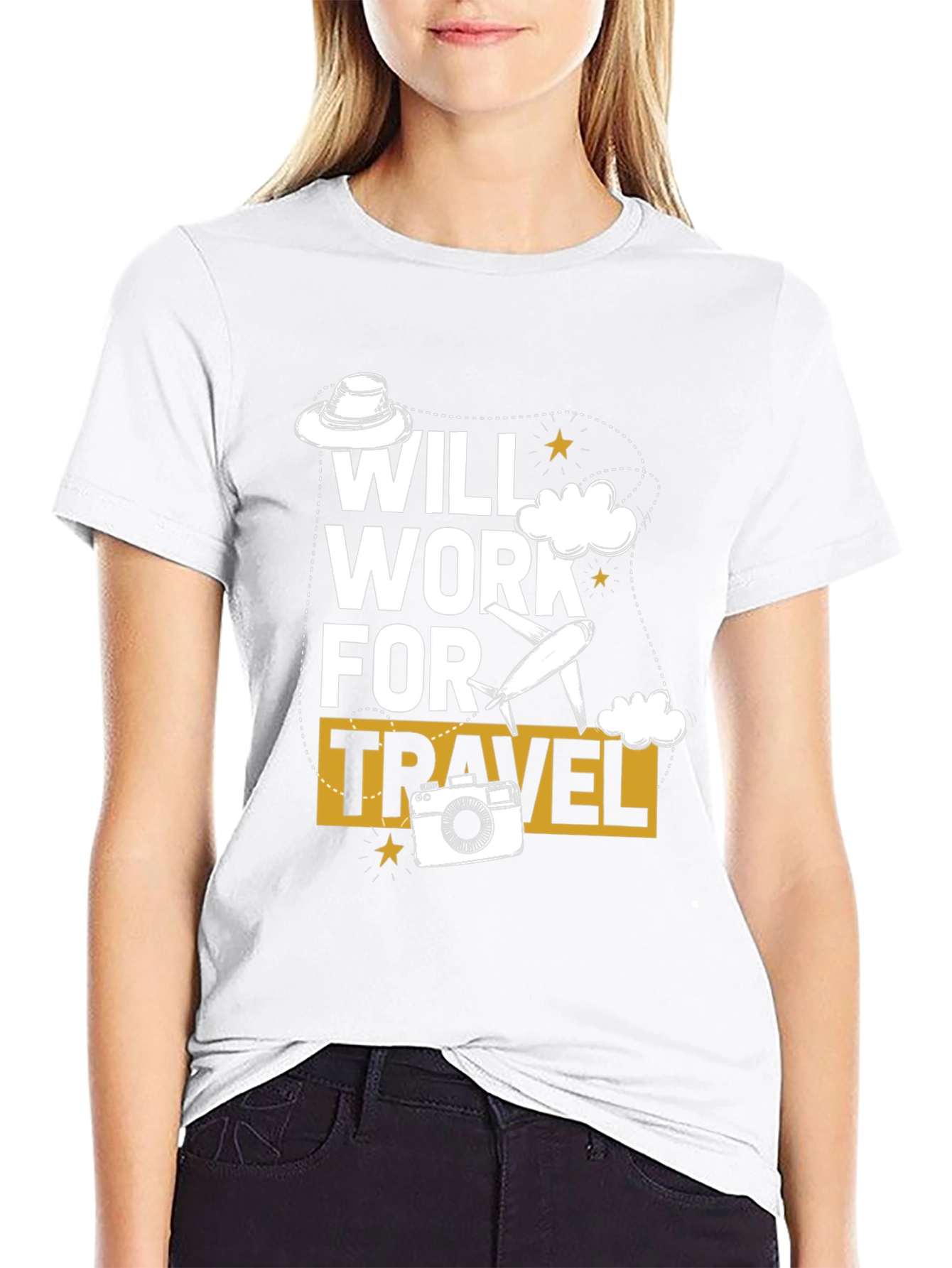 Will Work For Travel Graphic Tee