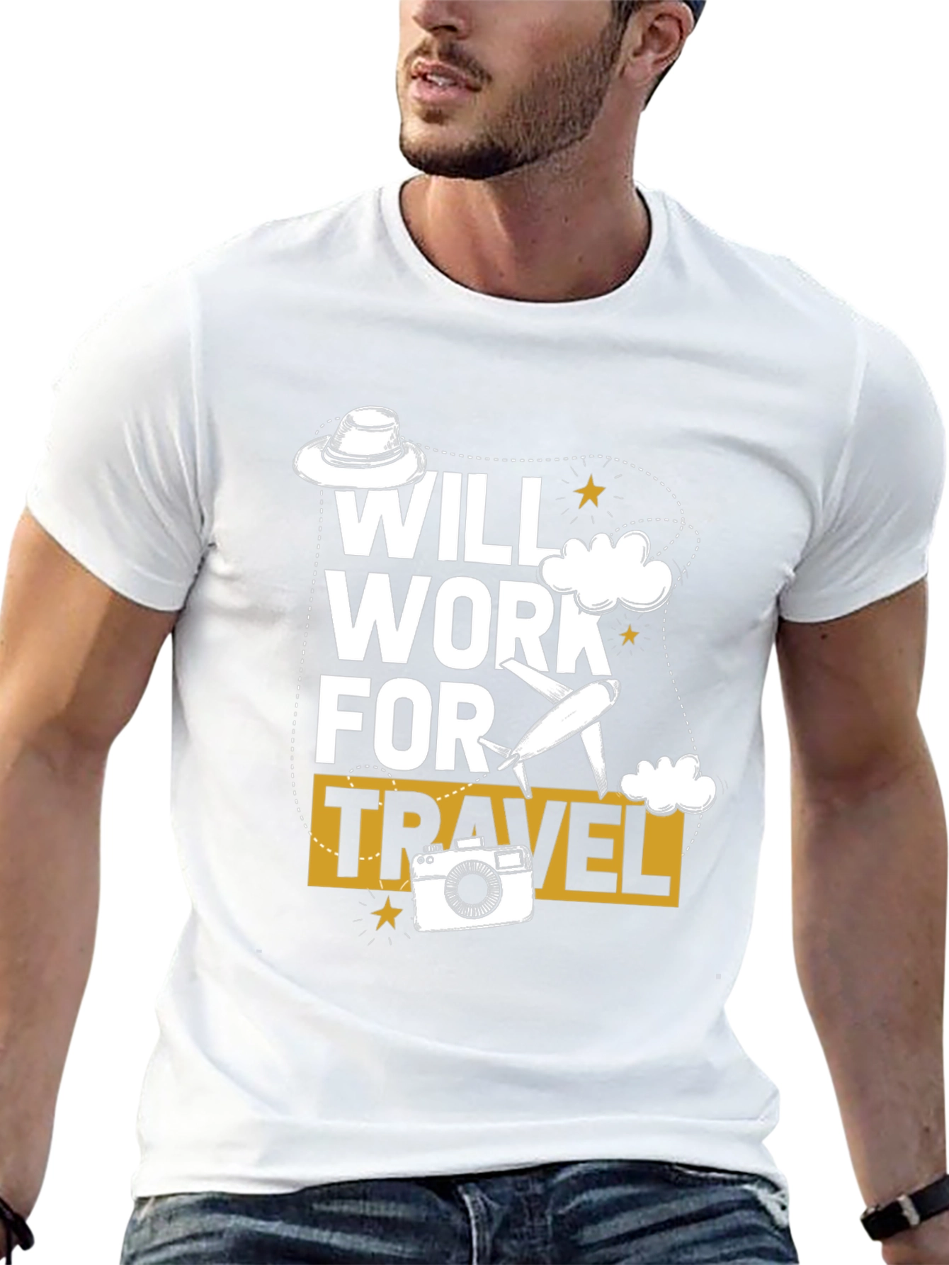 Will Work For Travel Graphic Tee