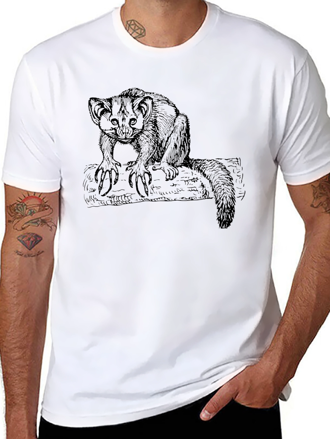 Aye-Aye Lemur Graphic Tee - Unique Wildlife Design