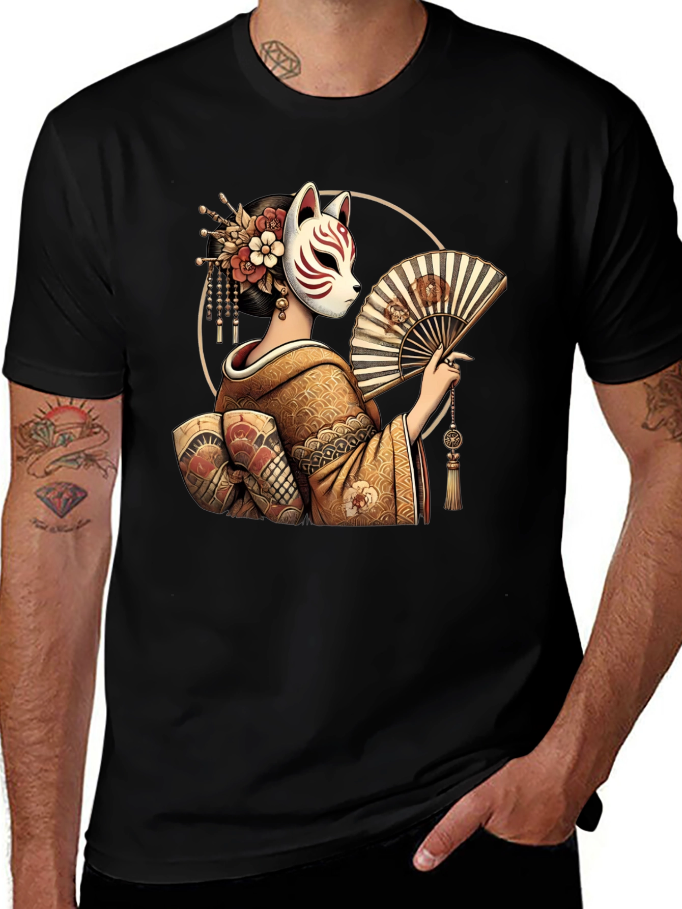 Fox Mask Geisha Graphic Tee