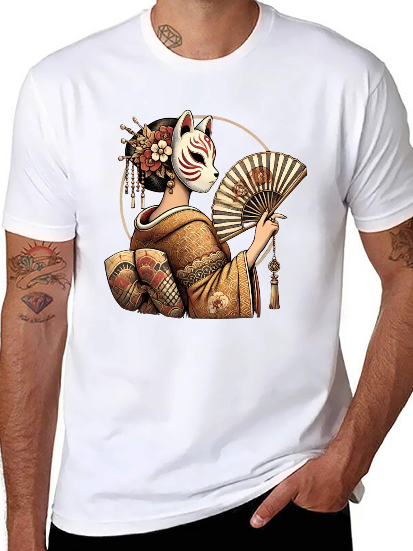 Fox Mask Geisha Graphic Tee