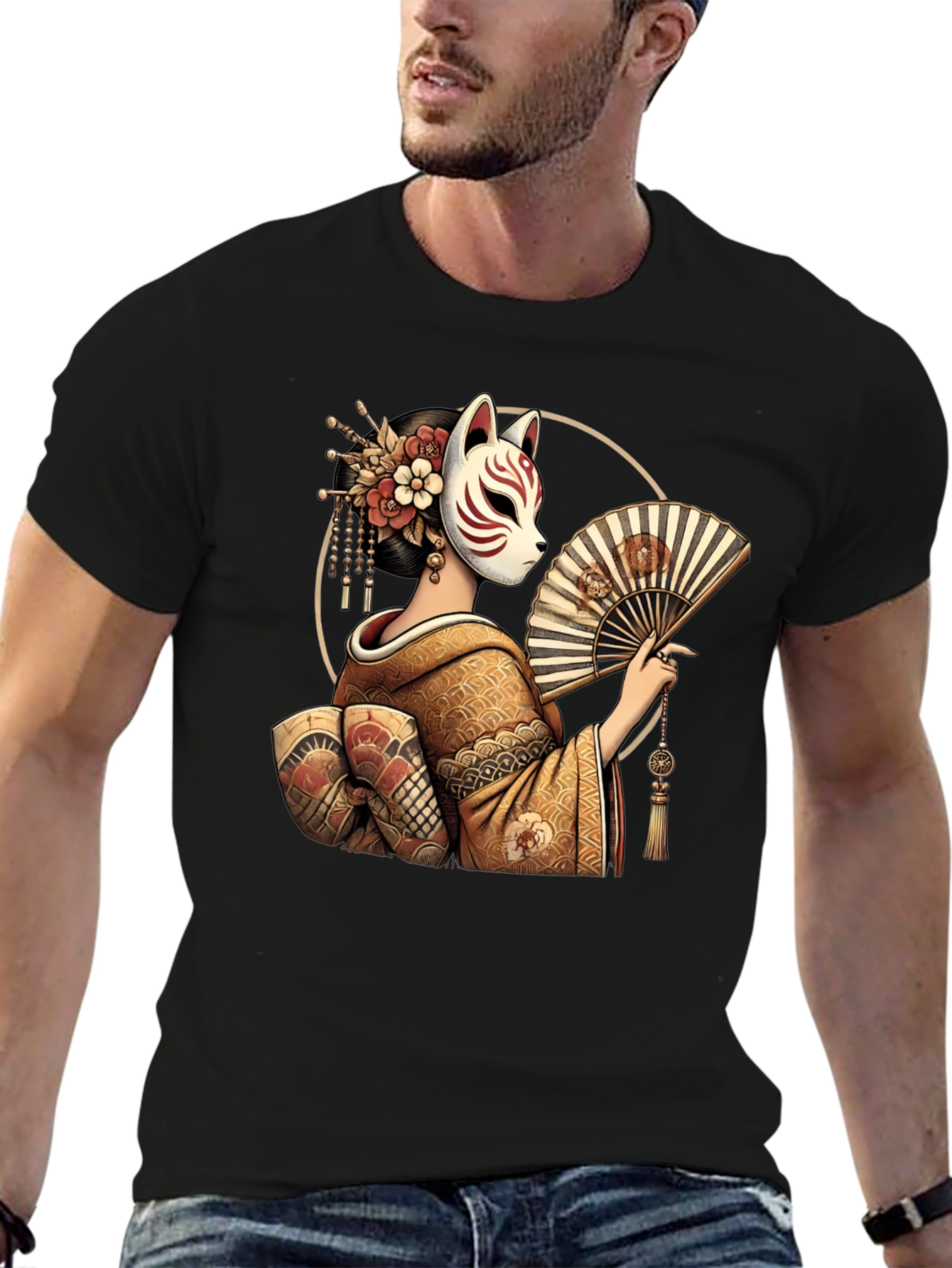 Fox Mask Geisha Graphic Tee