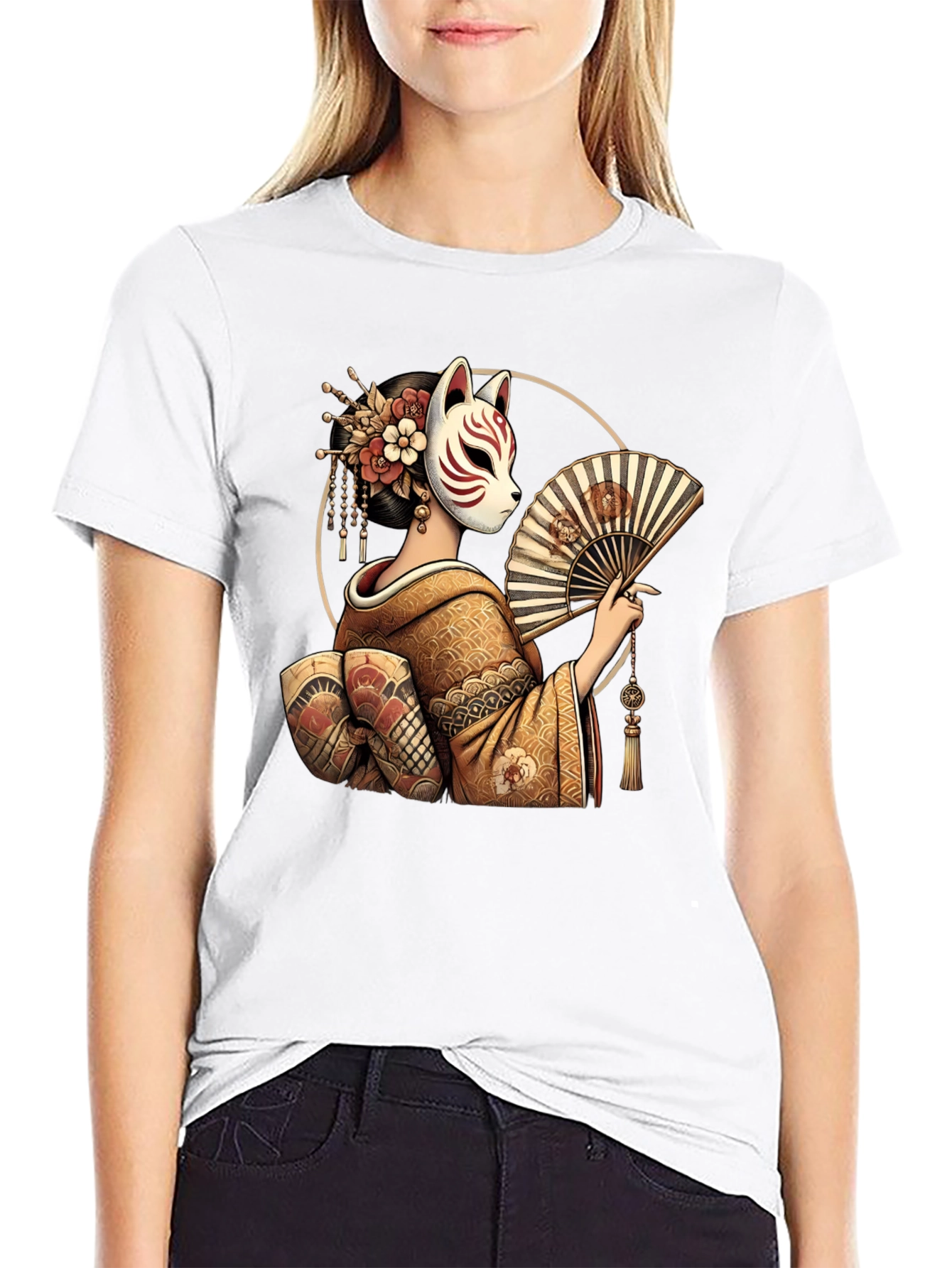 Fox Mask Geisha Graphic Tee