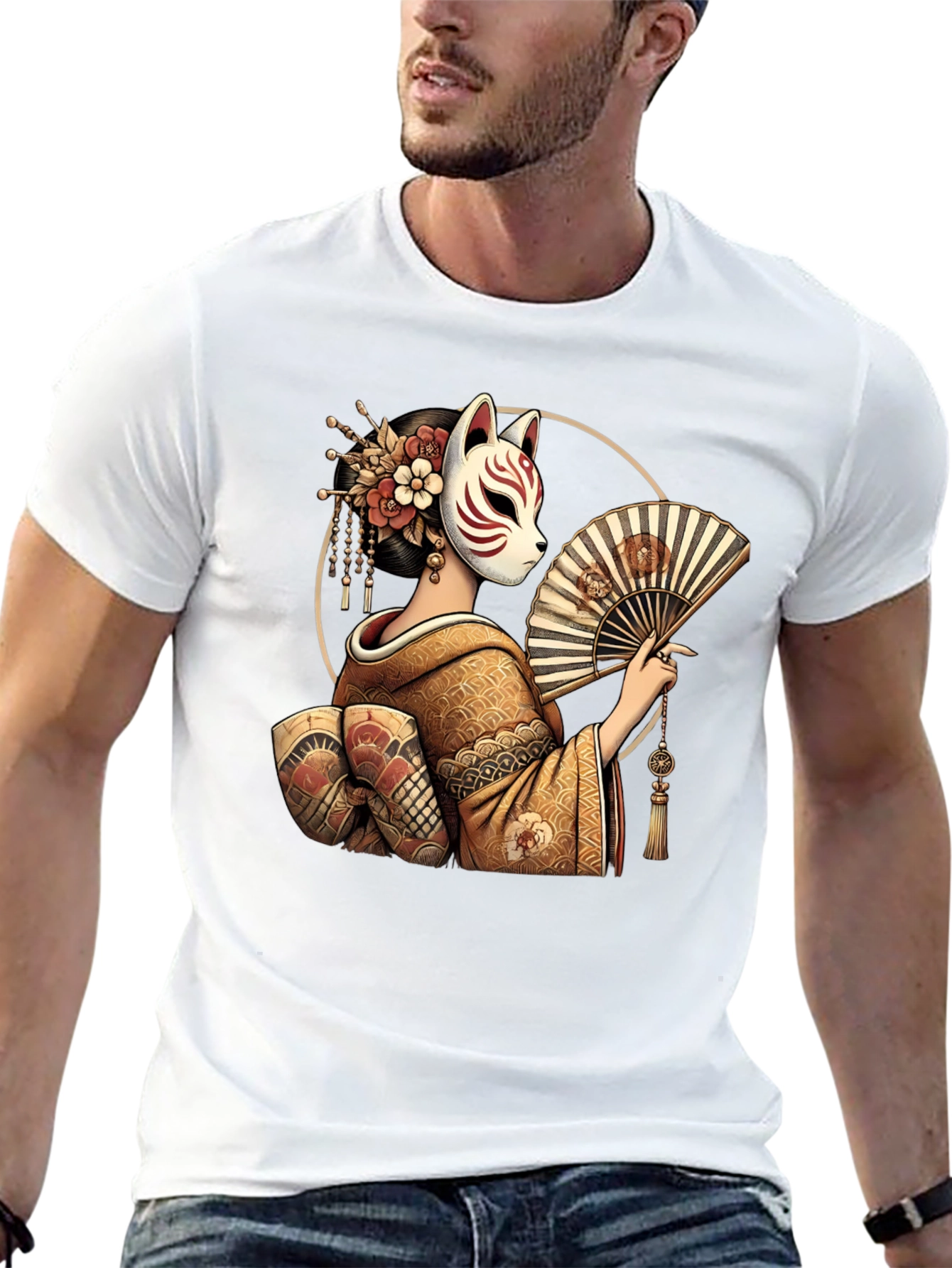 Fox Mask Geisha Graphic Tee