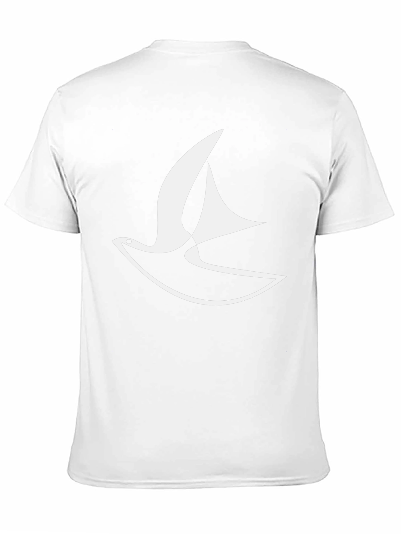 Stylish Black Tee with Abstract Bird Design