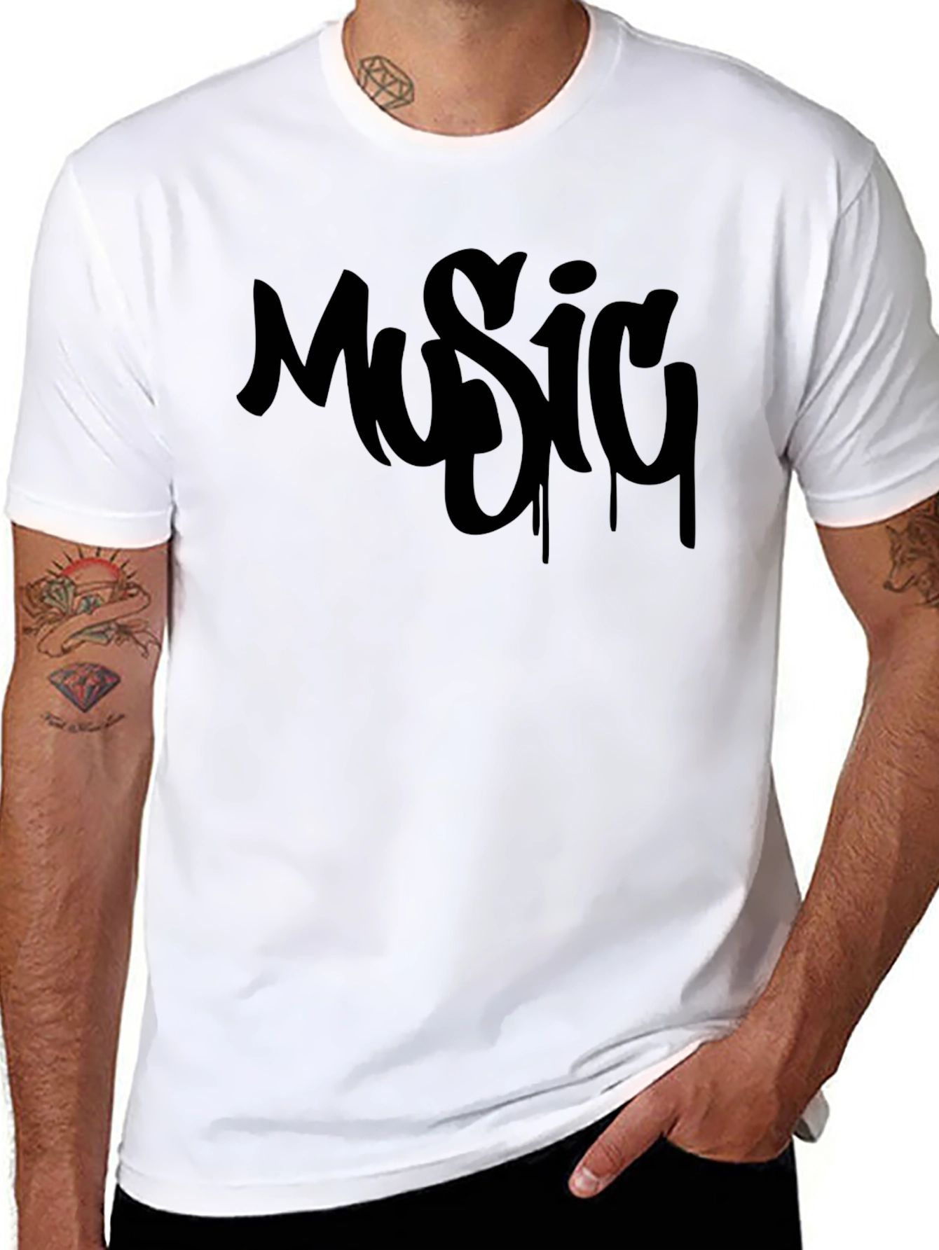 Music Graffiti Style Graphic T-Shirt
