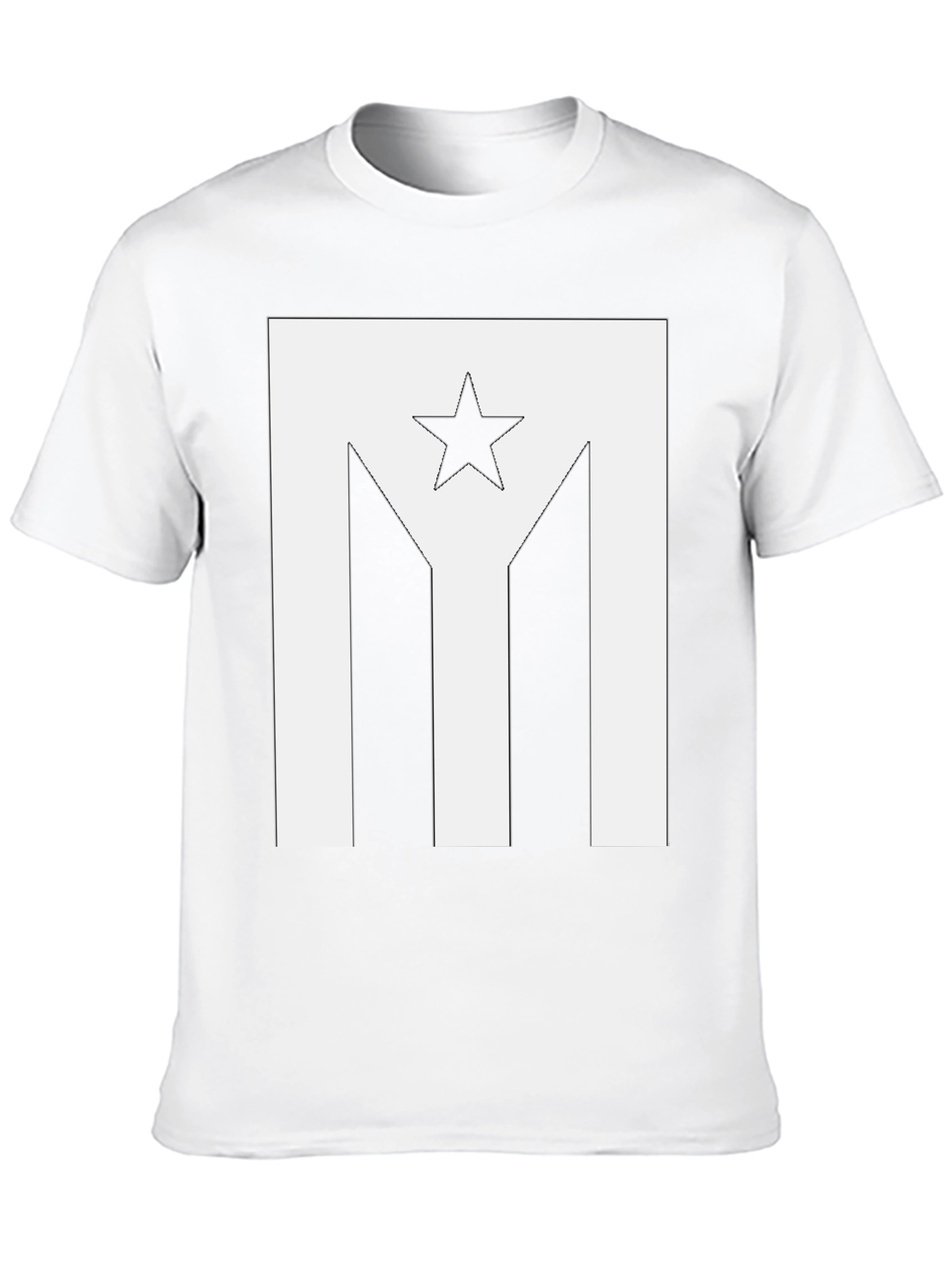 Puerto Rico Flag Star Graphic Black T-Shirt