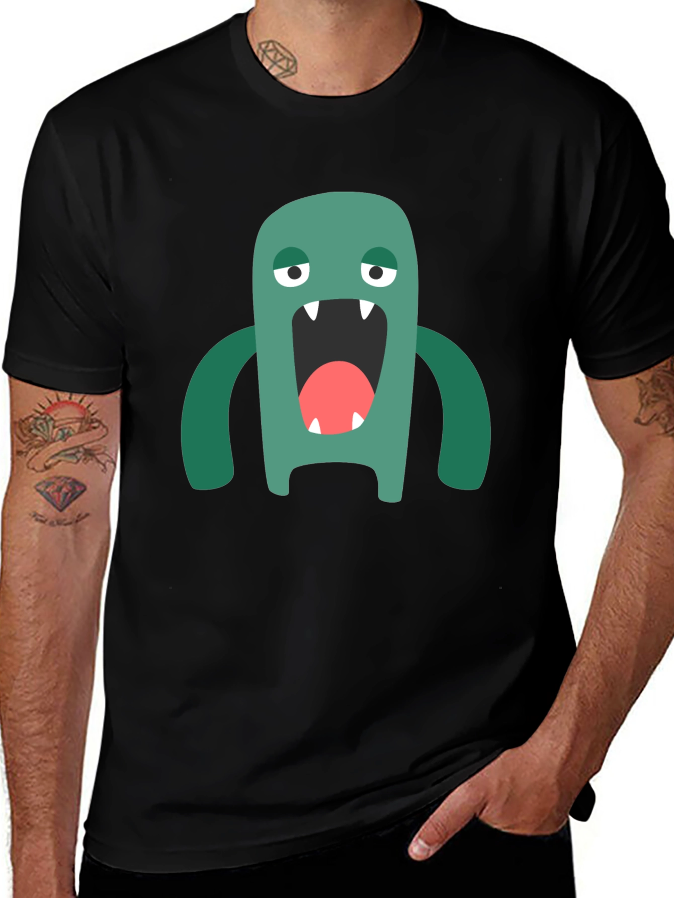 Monster Graphic Tee - Mens Black T-Shirt
