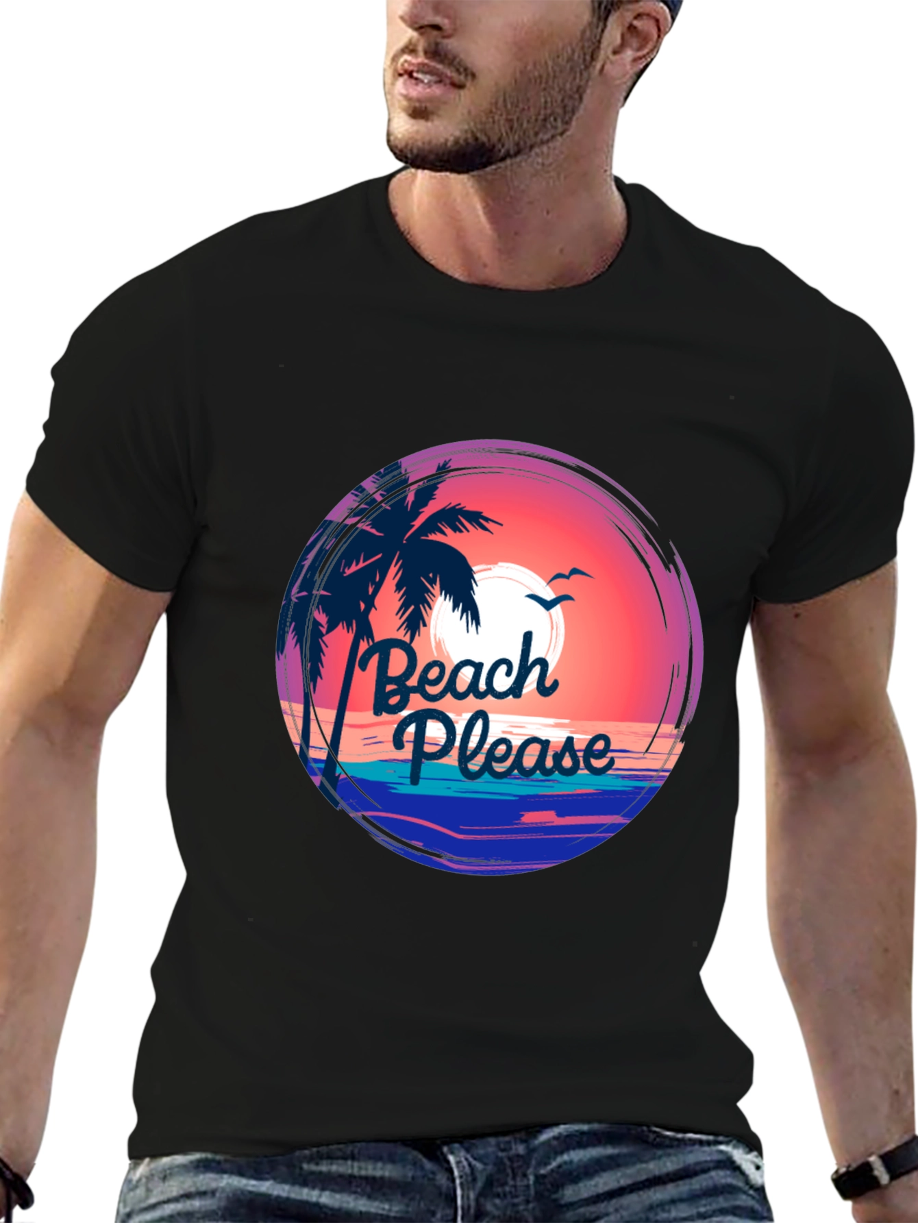 Beach Please Graphic Tee - Summer Vibes T-Shirt