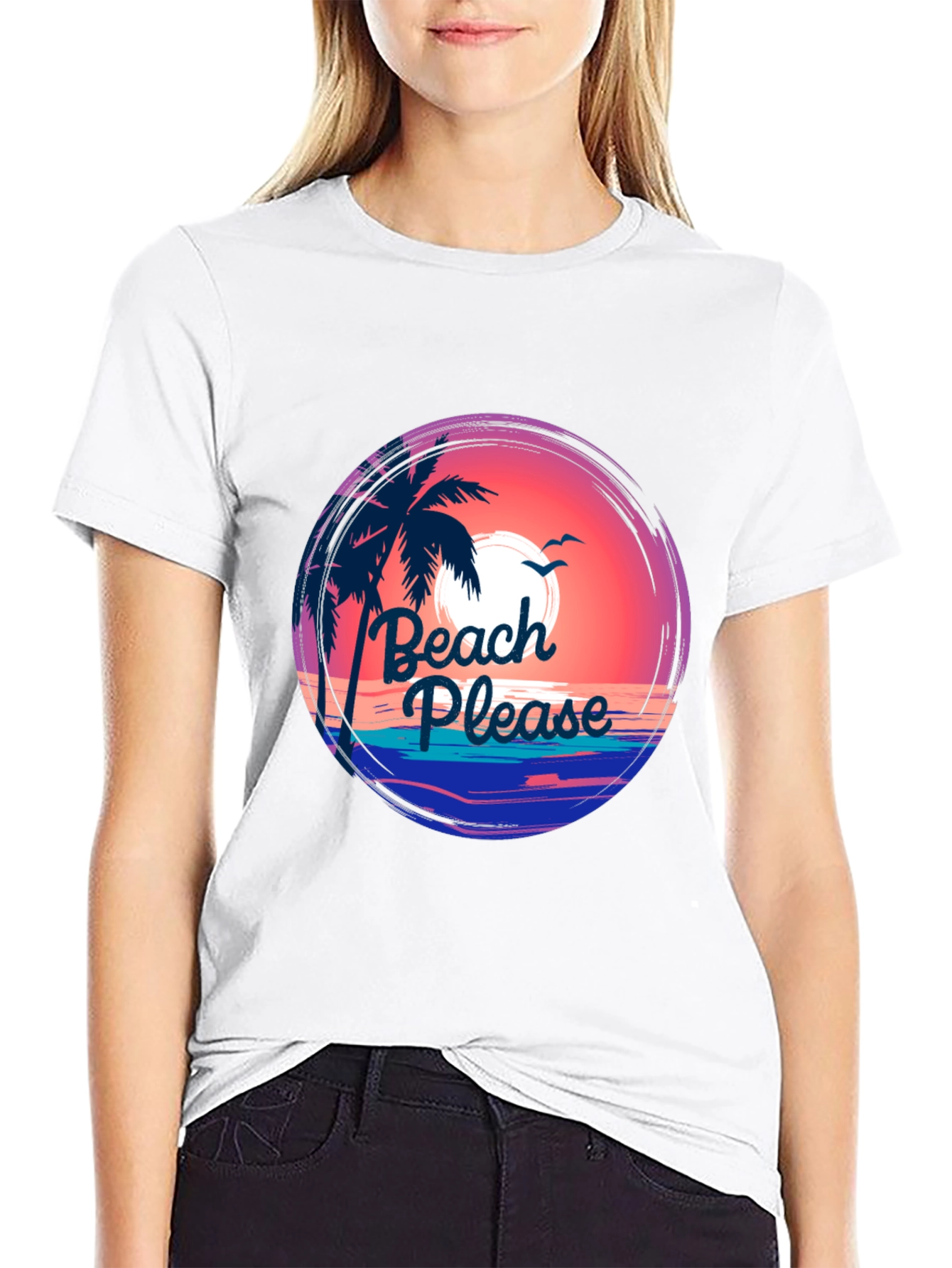 Beach Please Graphic Tee - Summer Vibes T-Shirt