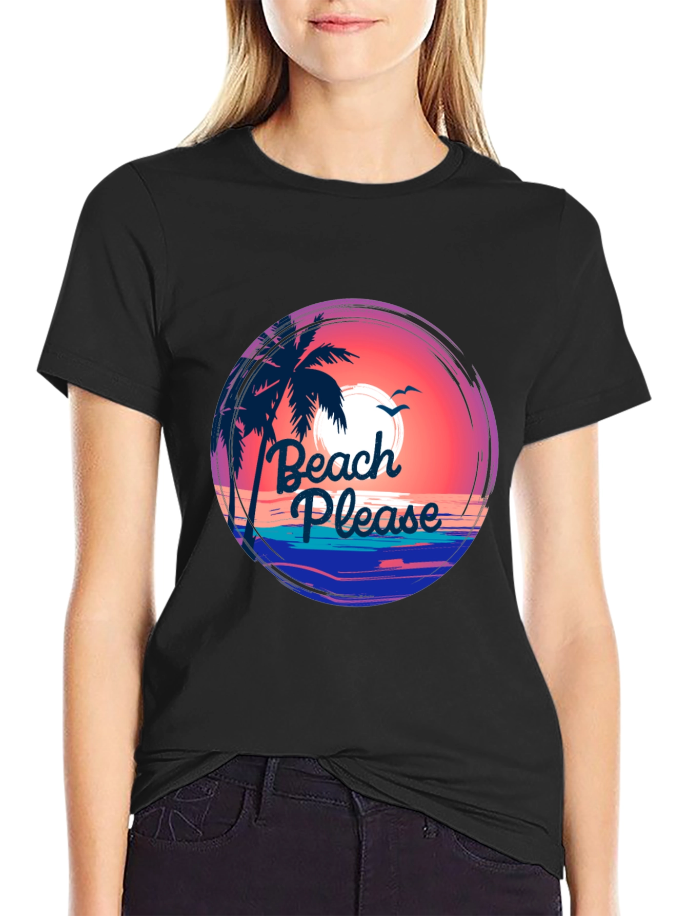 Beach Please Graphic Tee - Summer Vibes T-Shirt