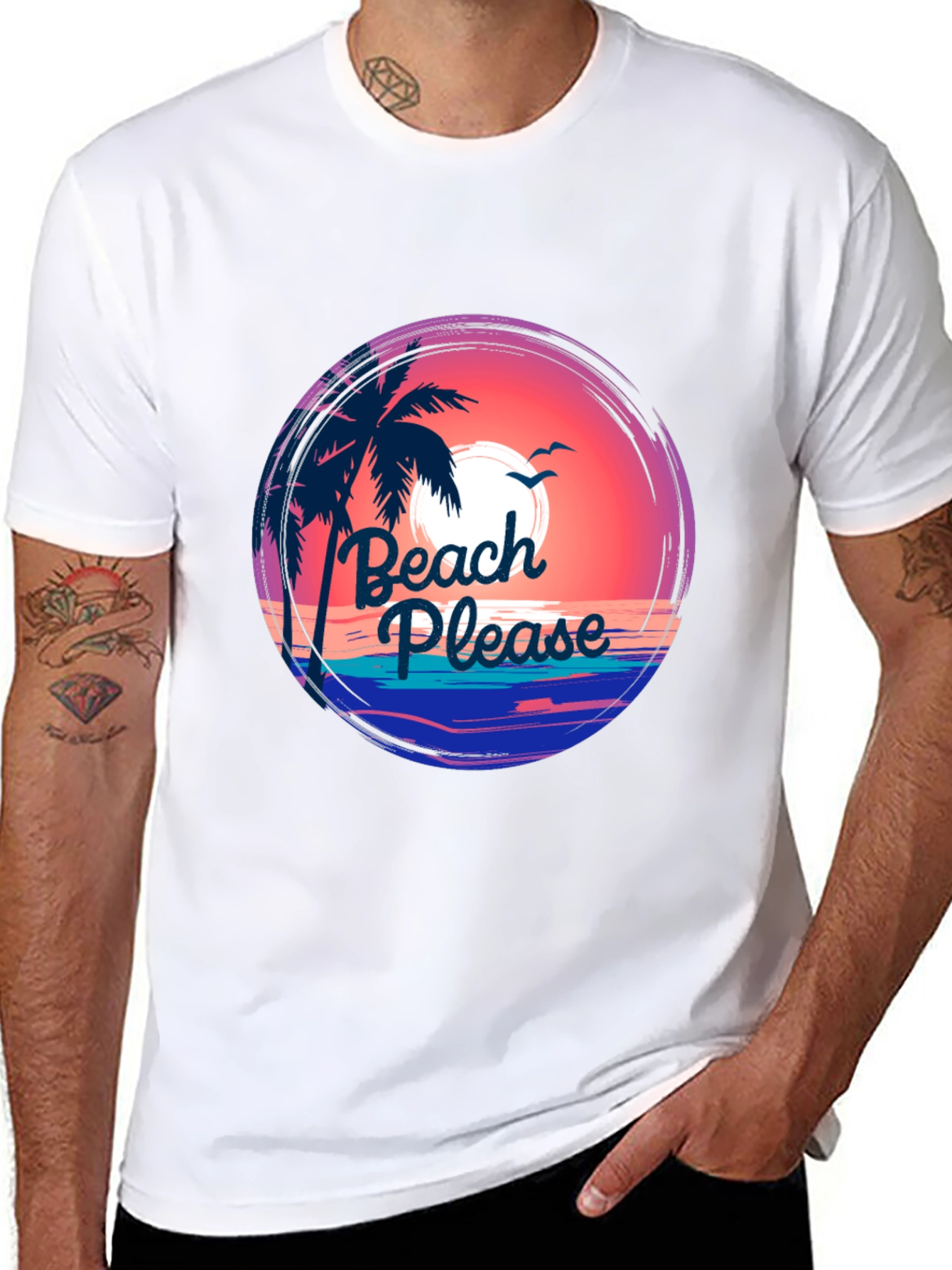 Beach Please Graphic Tee - Summer Vibes T-Shirt