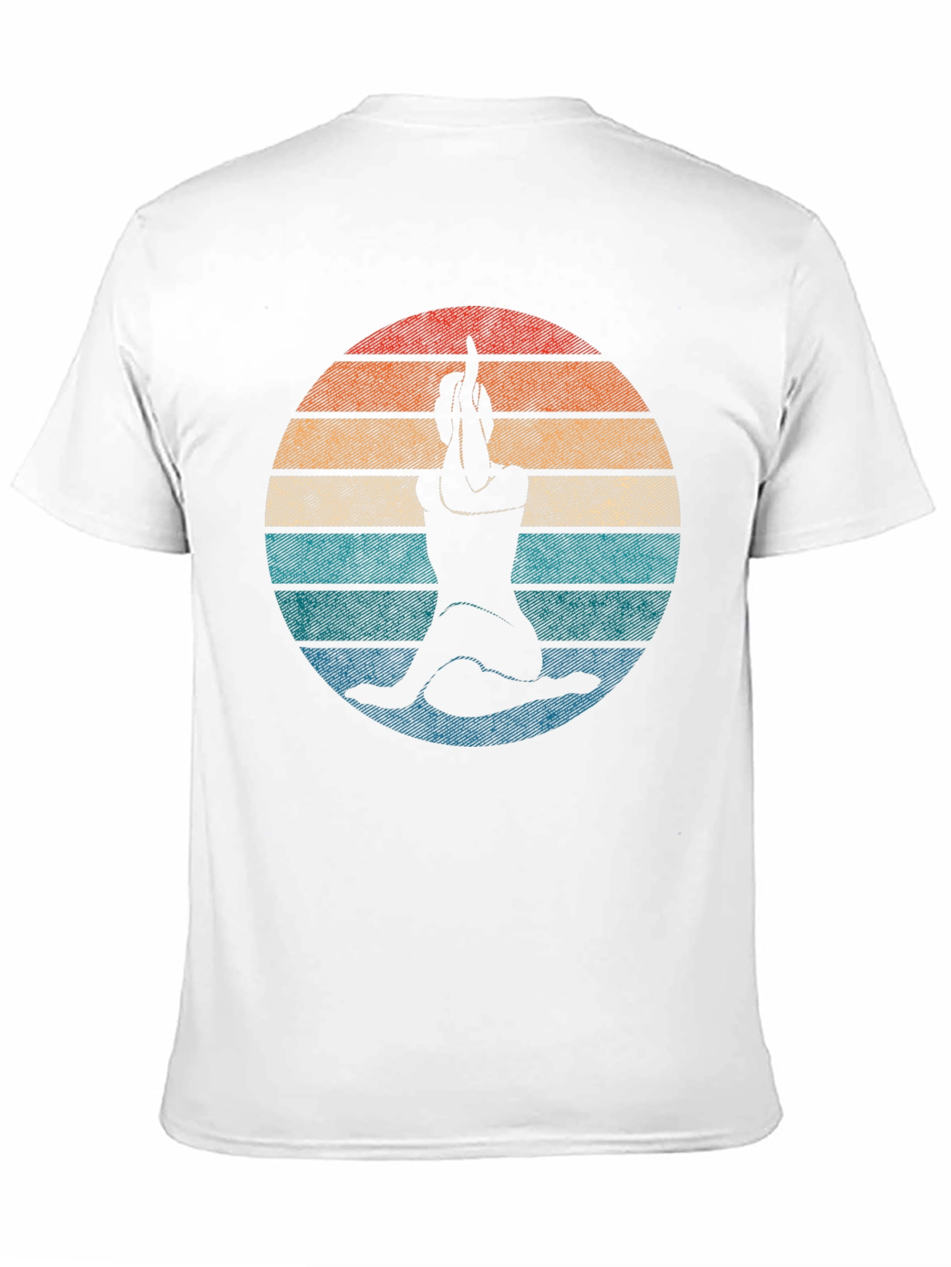 Yoga Pose Retro Sunset Graphic Tee