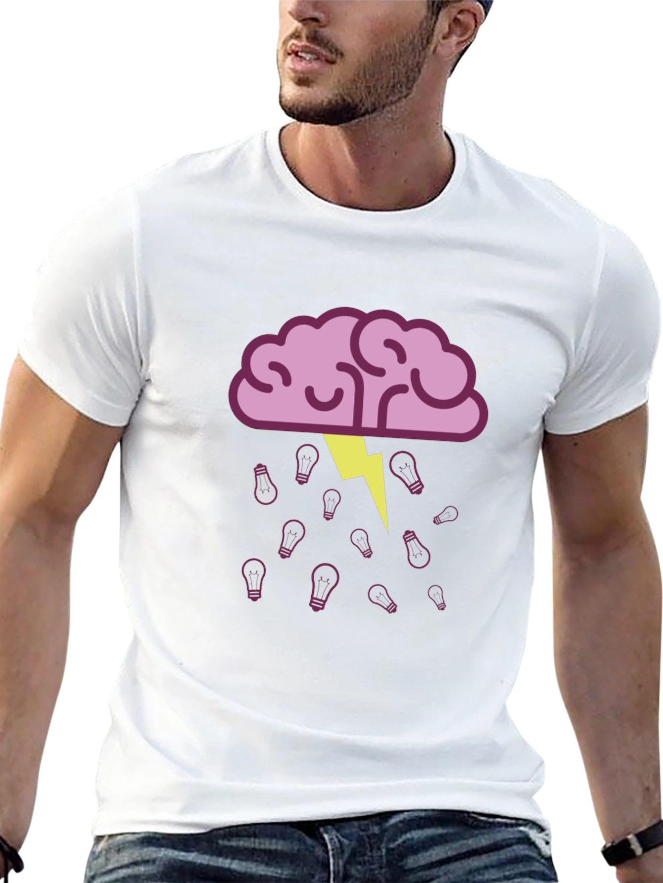 Brainstorming Black T-Shirt - Idea Lightbulb Design
