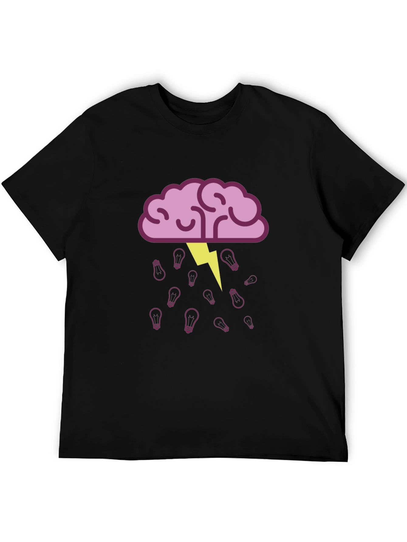 Brainstorming Black T-Shirt - Idea Lightbulb Design