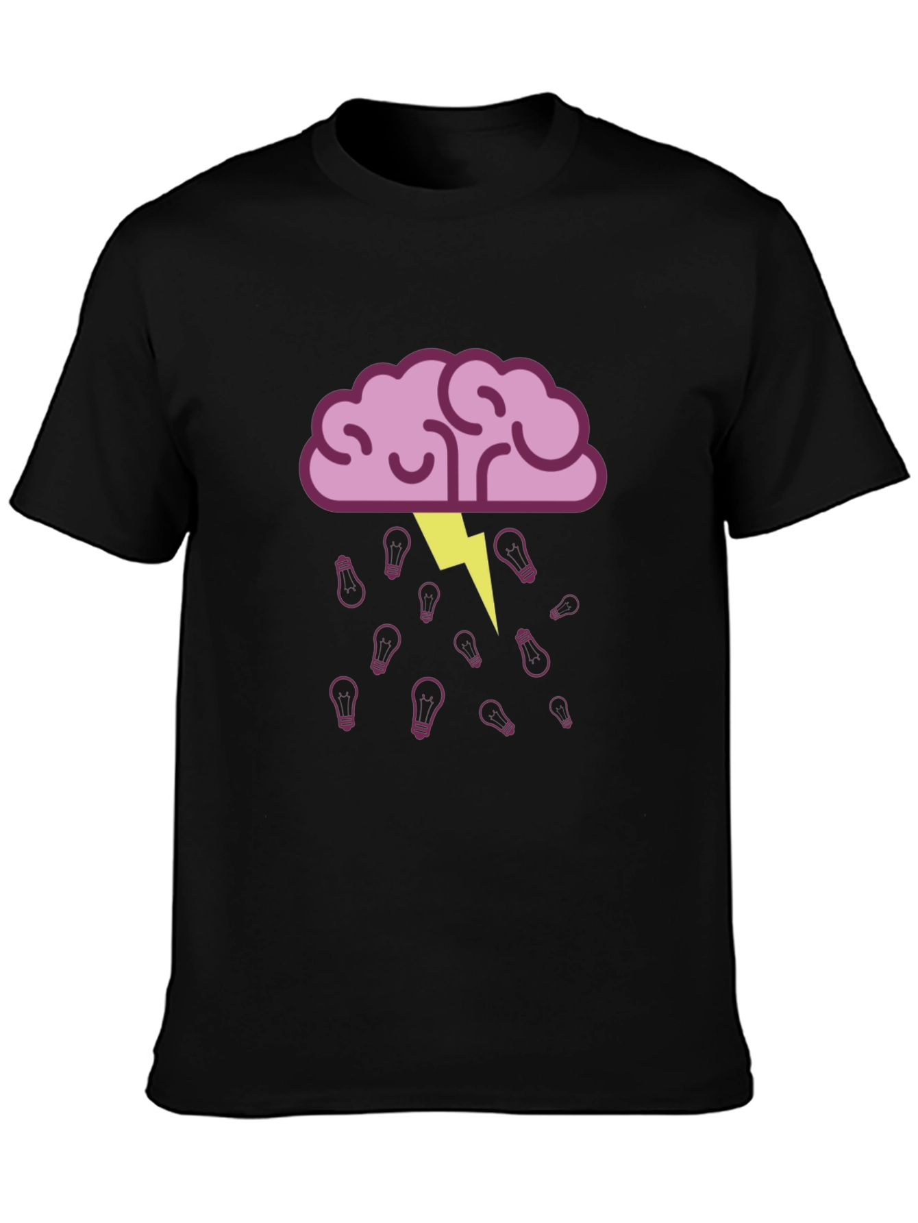 Brainstorming Black T-Shirt - Idea Lightbulb Design