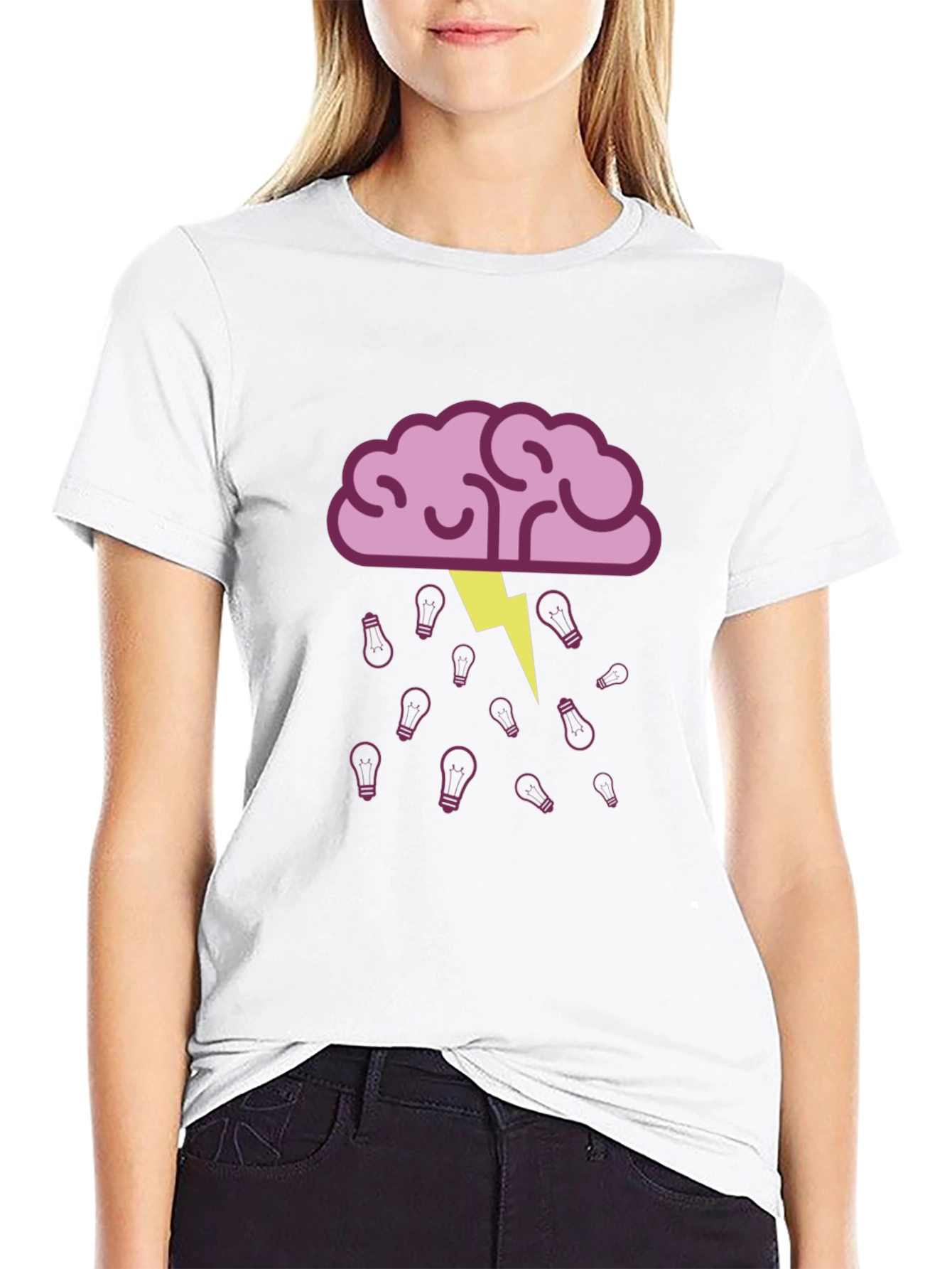 Brainstorming Black T-Shirt - Idea Lightbulb Design