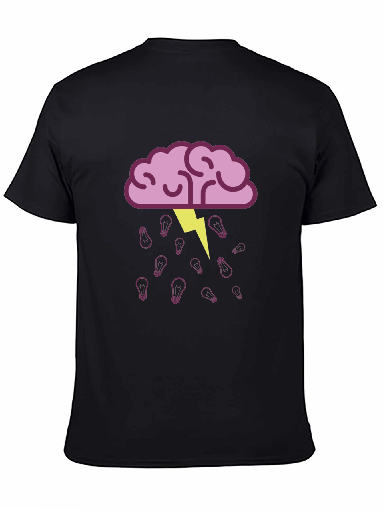 Brainstorming Black T-Shirt - Idea Lightbulb Design