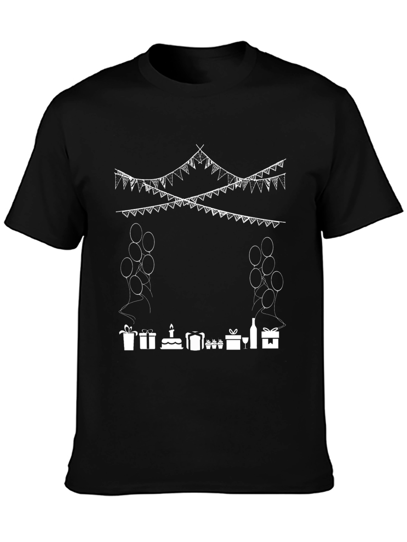 Birthday Celebration Graphic Tee - Black Cotton T-Shirt