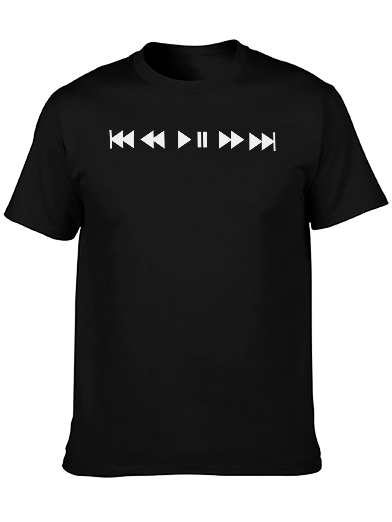 Play Buttons Black T-Shirt Music Lover Tee