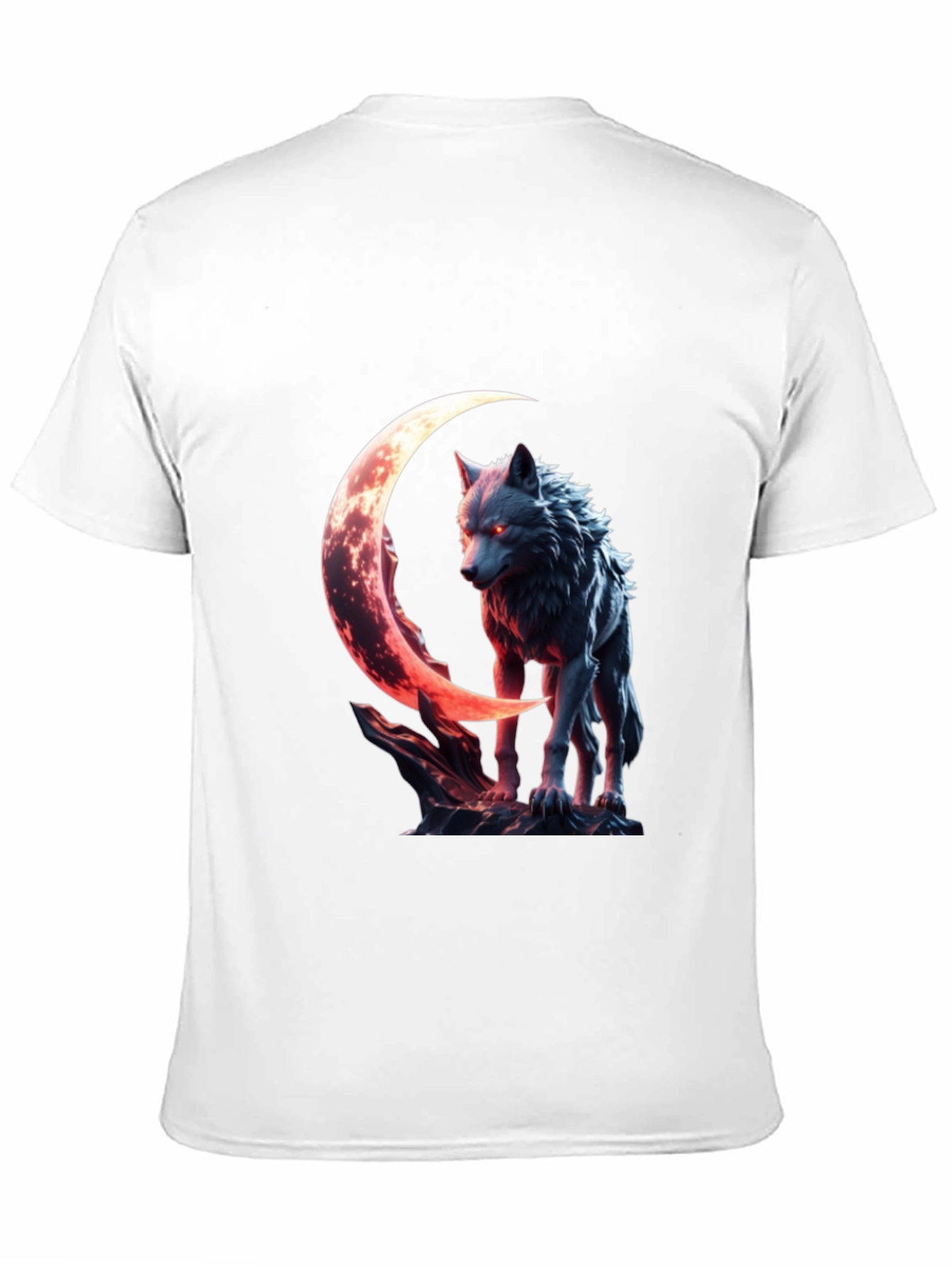 Wolf Moon Graphic Tee - Black Cotton Shirt